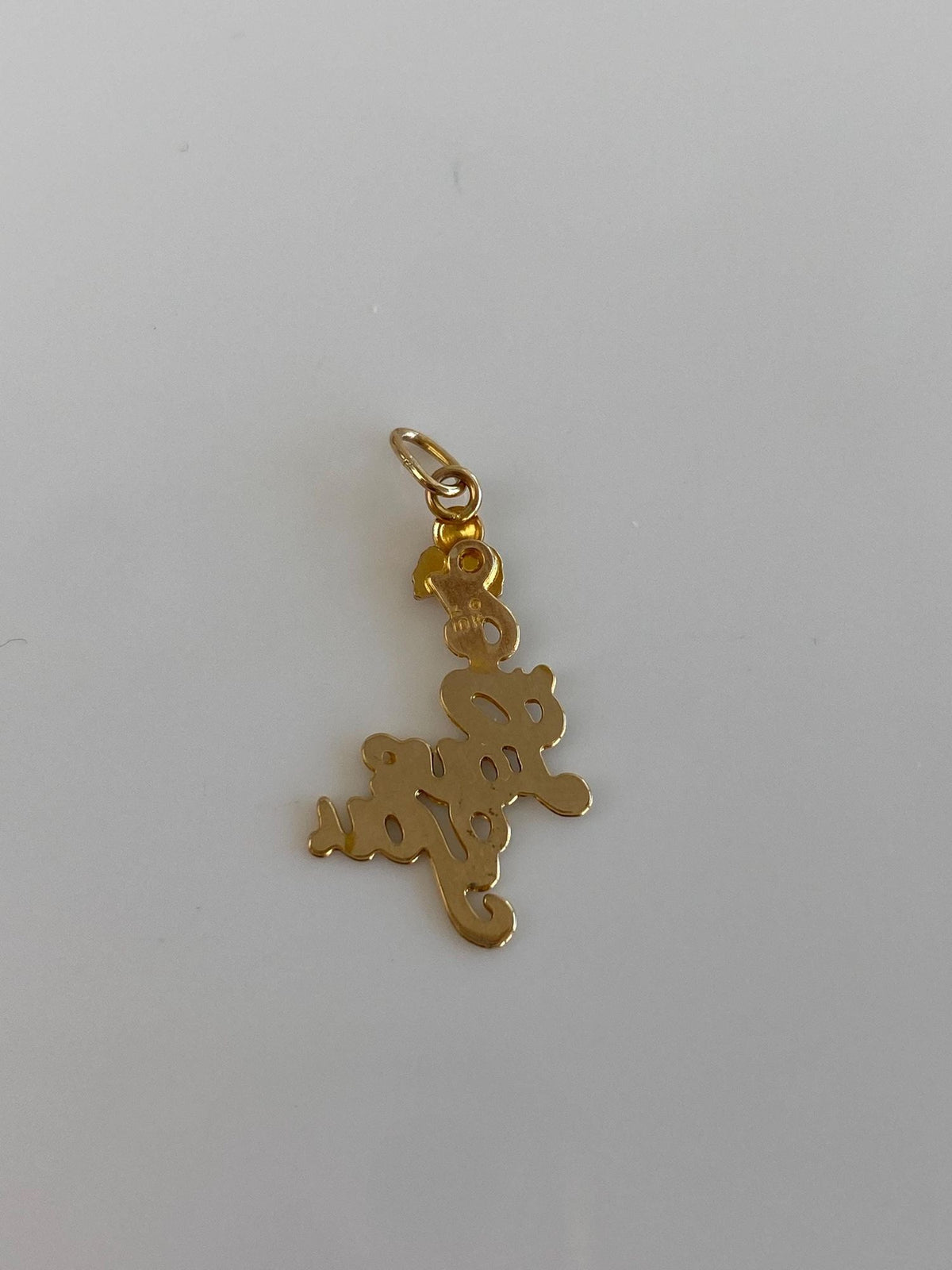 Vintage Solid 10k Black Hills Gold 'I Love You' Leaves Charm