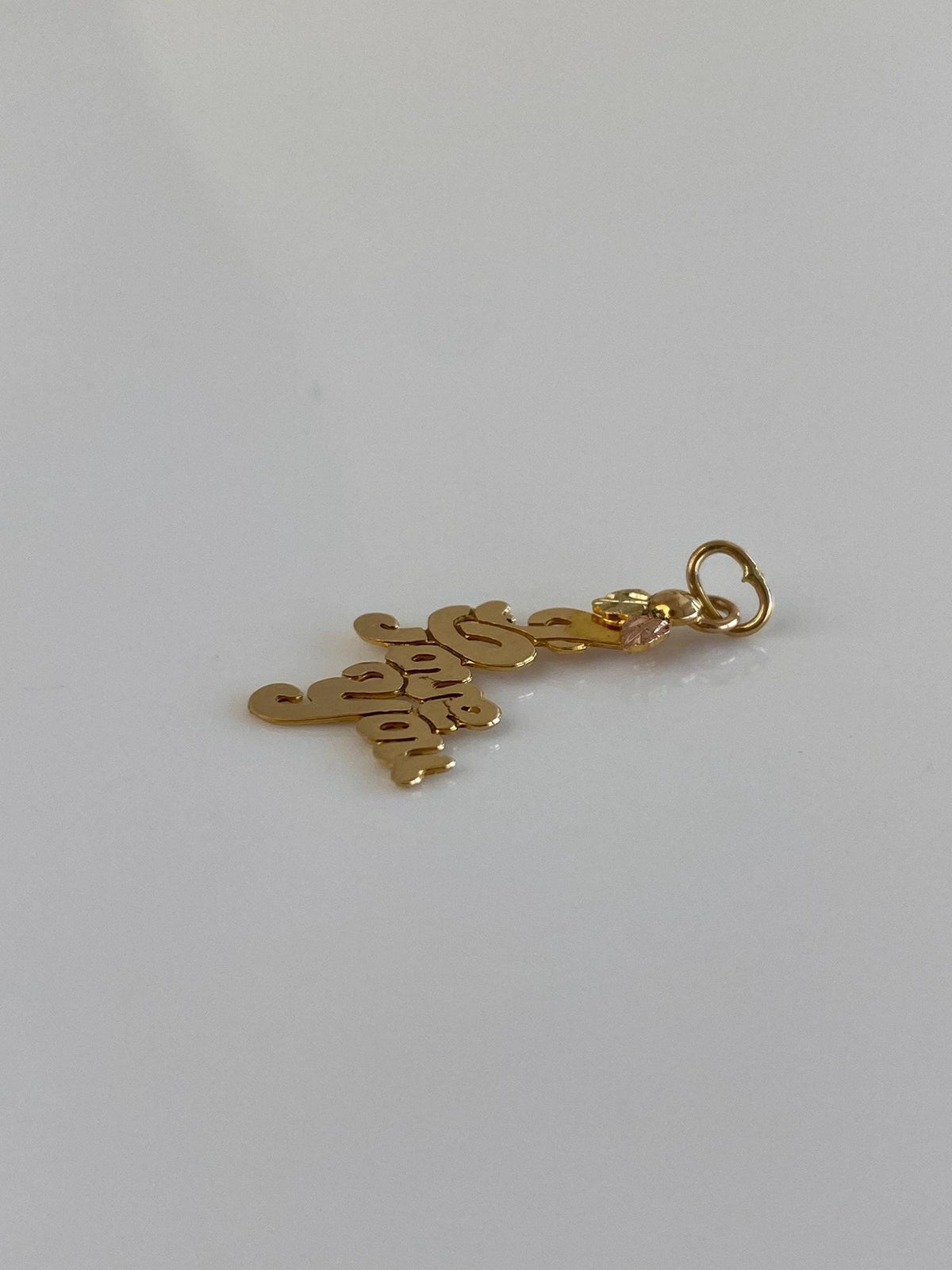 Vintage Solid 10k Black Hills Gold 'I Love You' Leaves Charm