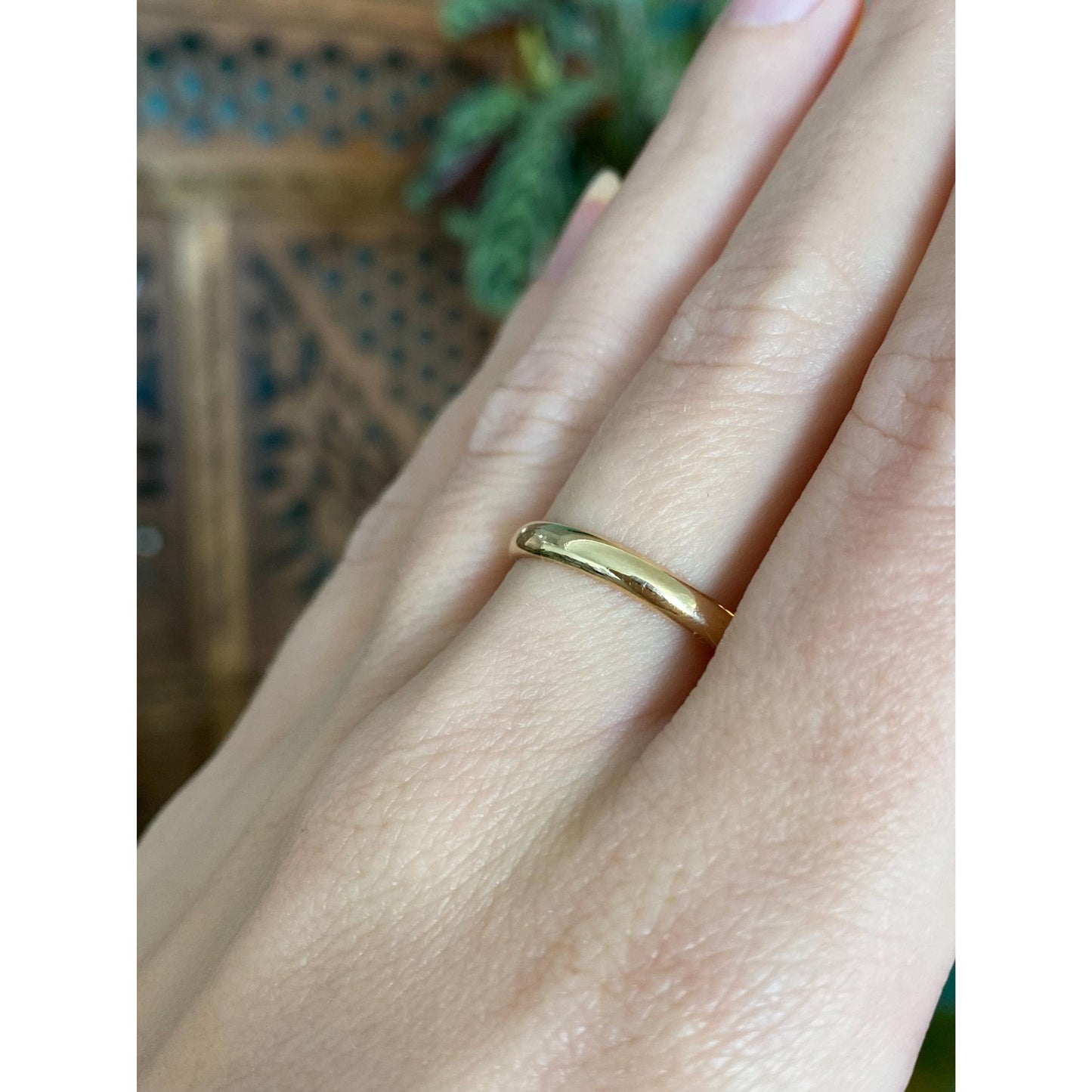 Vintage Solid 14k Yellow Gold Ring Band - Size 8.75