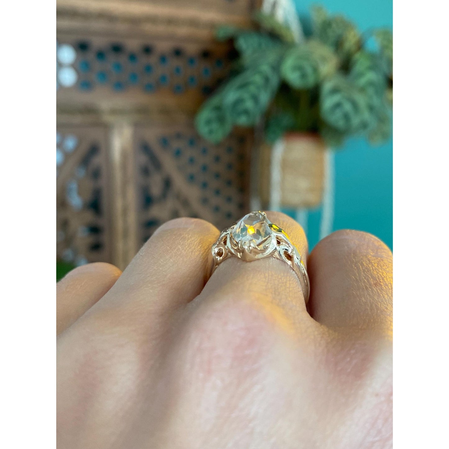 Solid 10k Yellow Gold Clear Cubic Zirconia Ring - Size 5.75