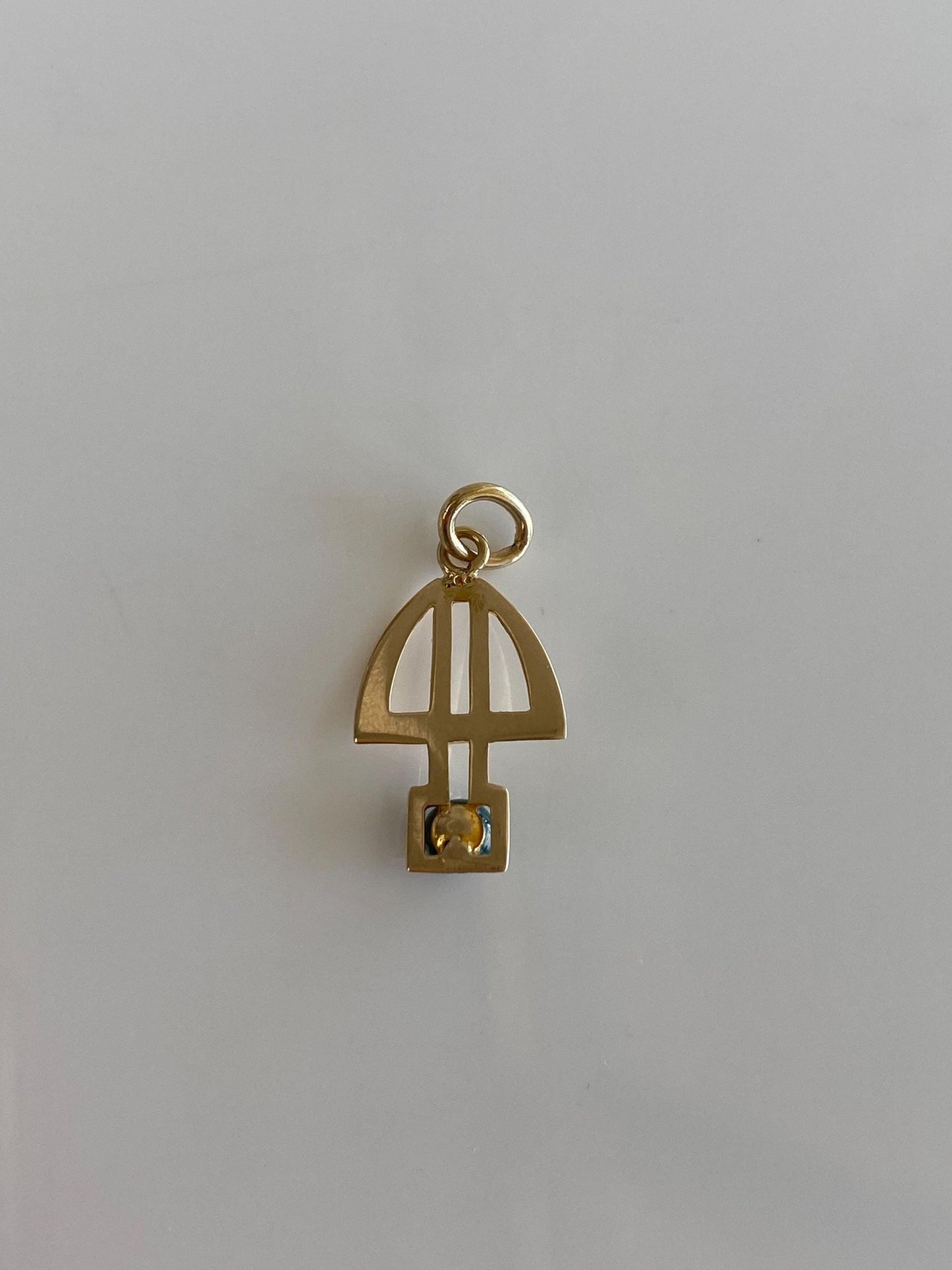 Vintage Solid 10k Yellow Gold Green Stone Stick Pin Conversion Charm