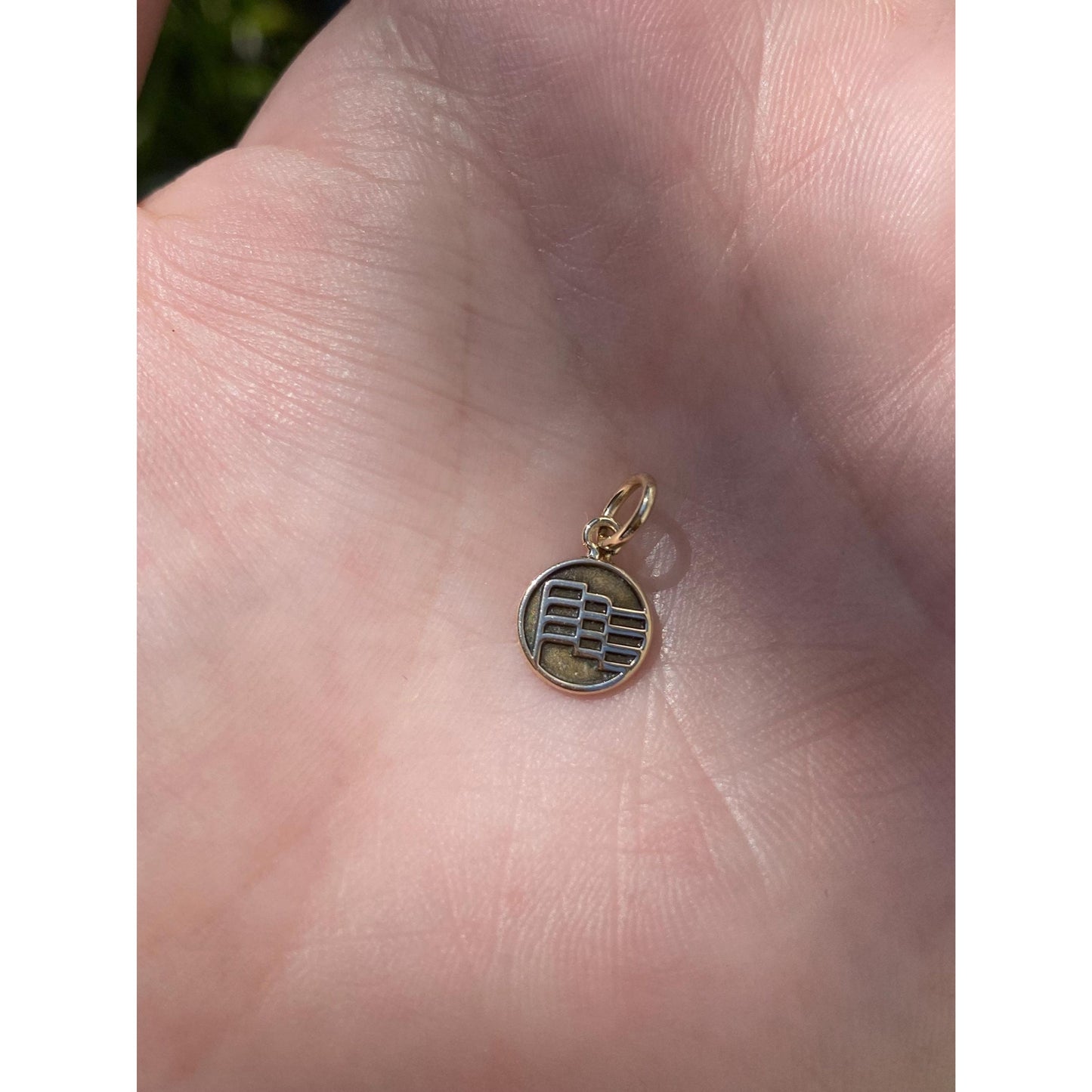 Vintage Solid 14k Yellow Gold Flag Charm