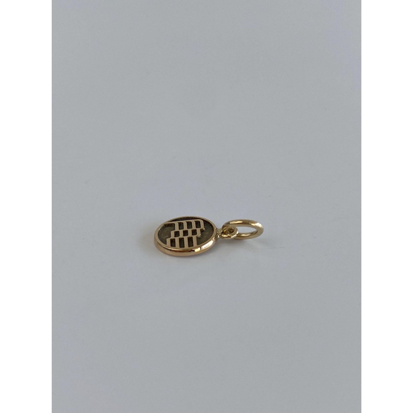 Vintage Solid 14k Yellow Gold Flag Charm