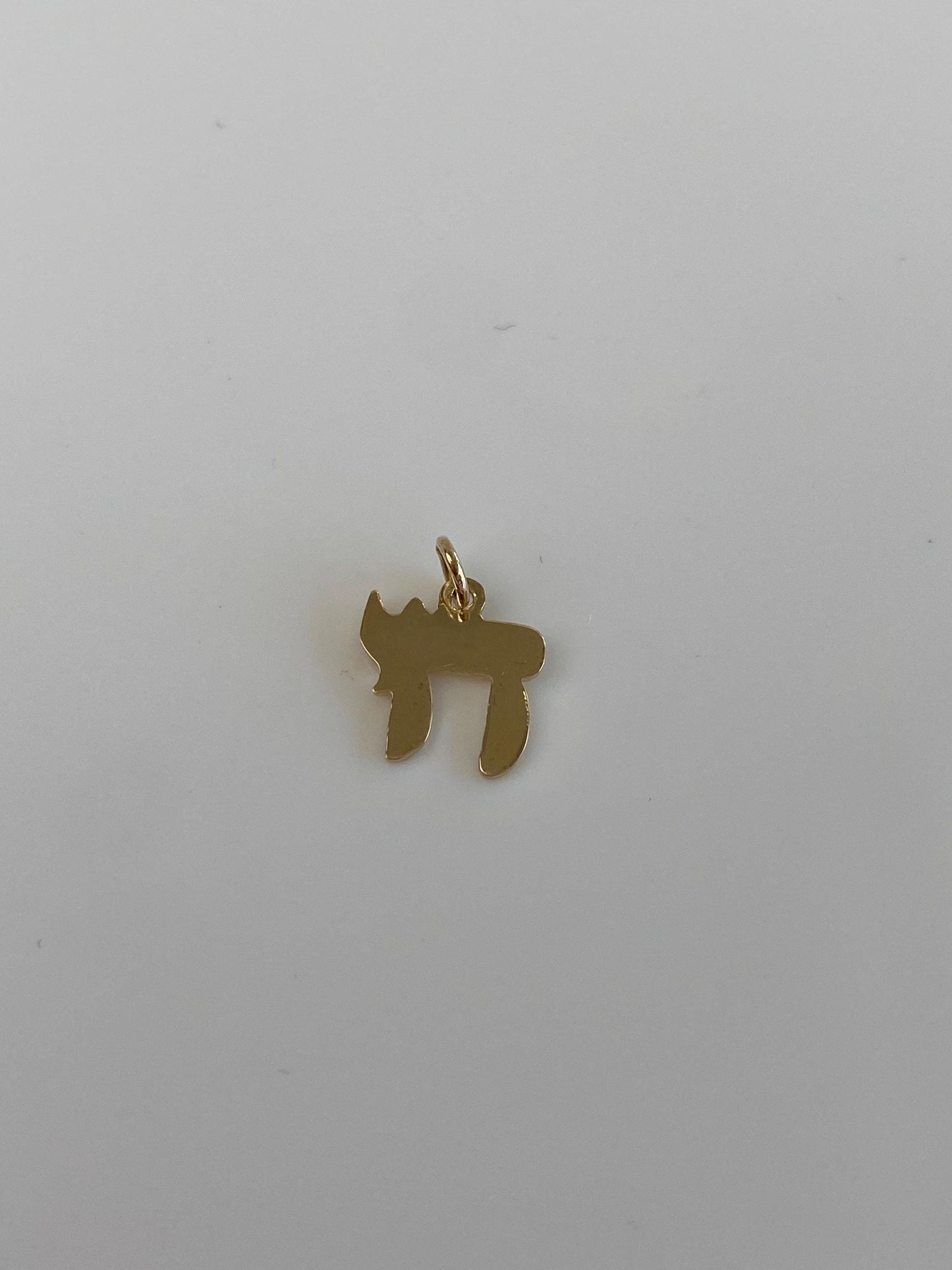 Vintage Solid 14k Yellow Gold Chai Symbol Charm
