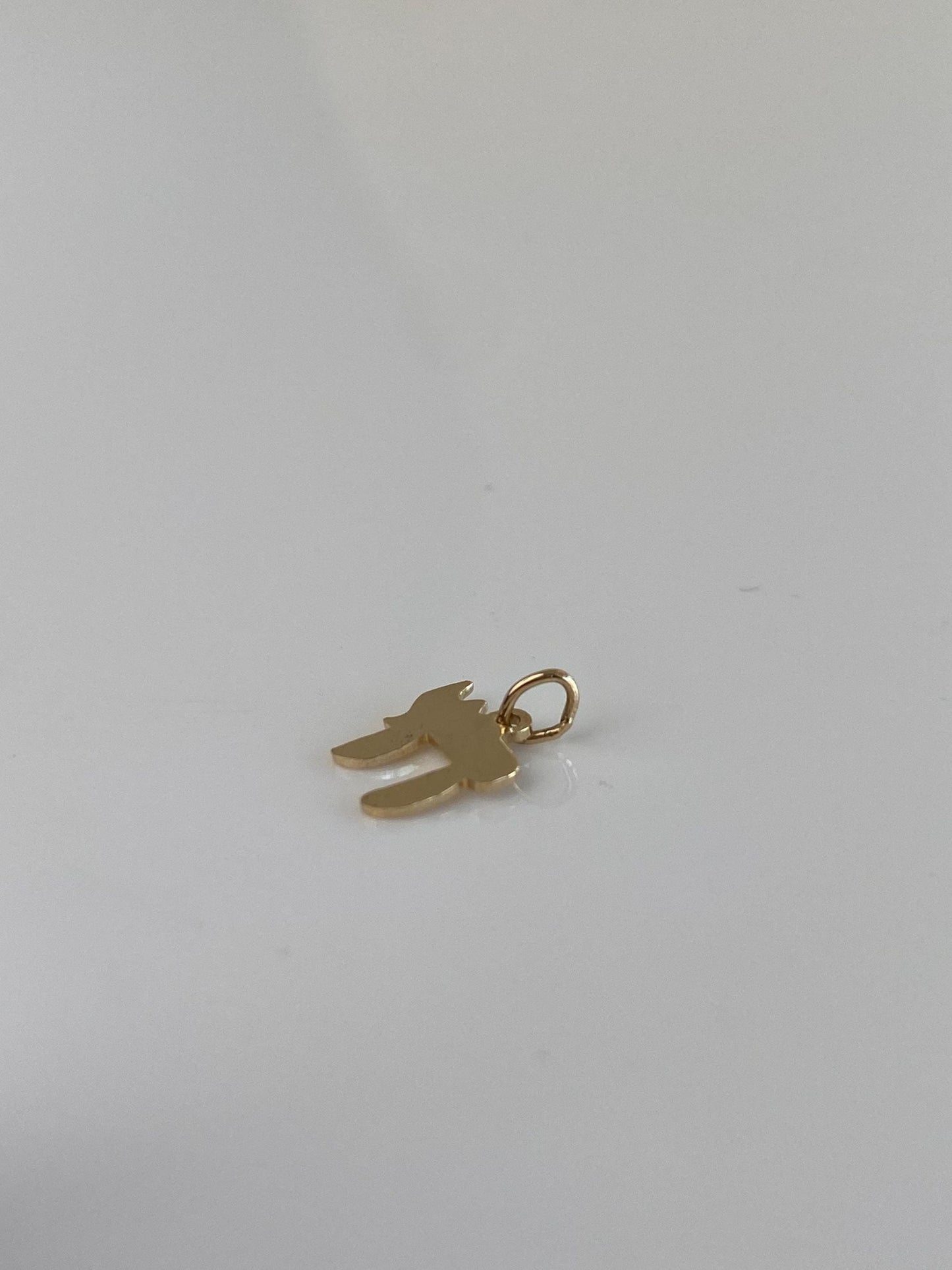 Vintage Solid 14k Yellow Gold Chai Symbol Charm