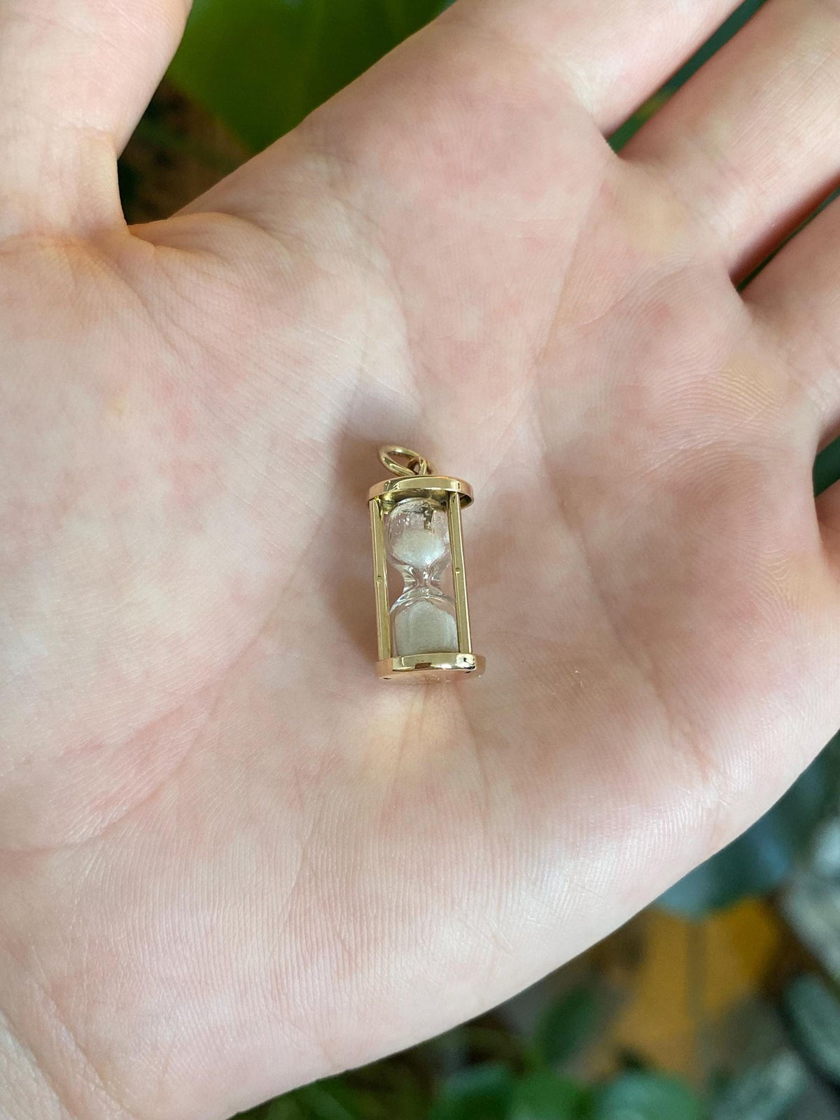 Vintage Solid 14k Yellow Gold Hourglass Charm