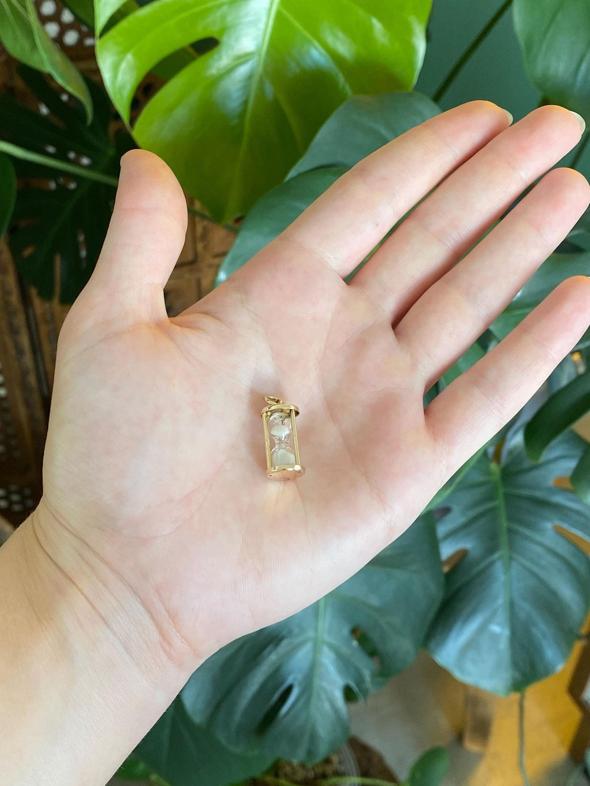 Vintage Solid 14k Yellow Gold Hourglass Charm