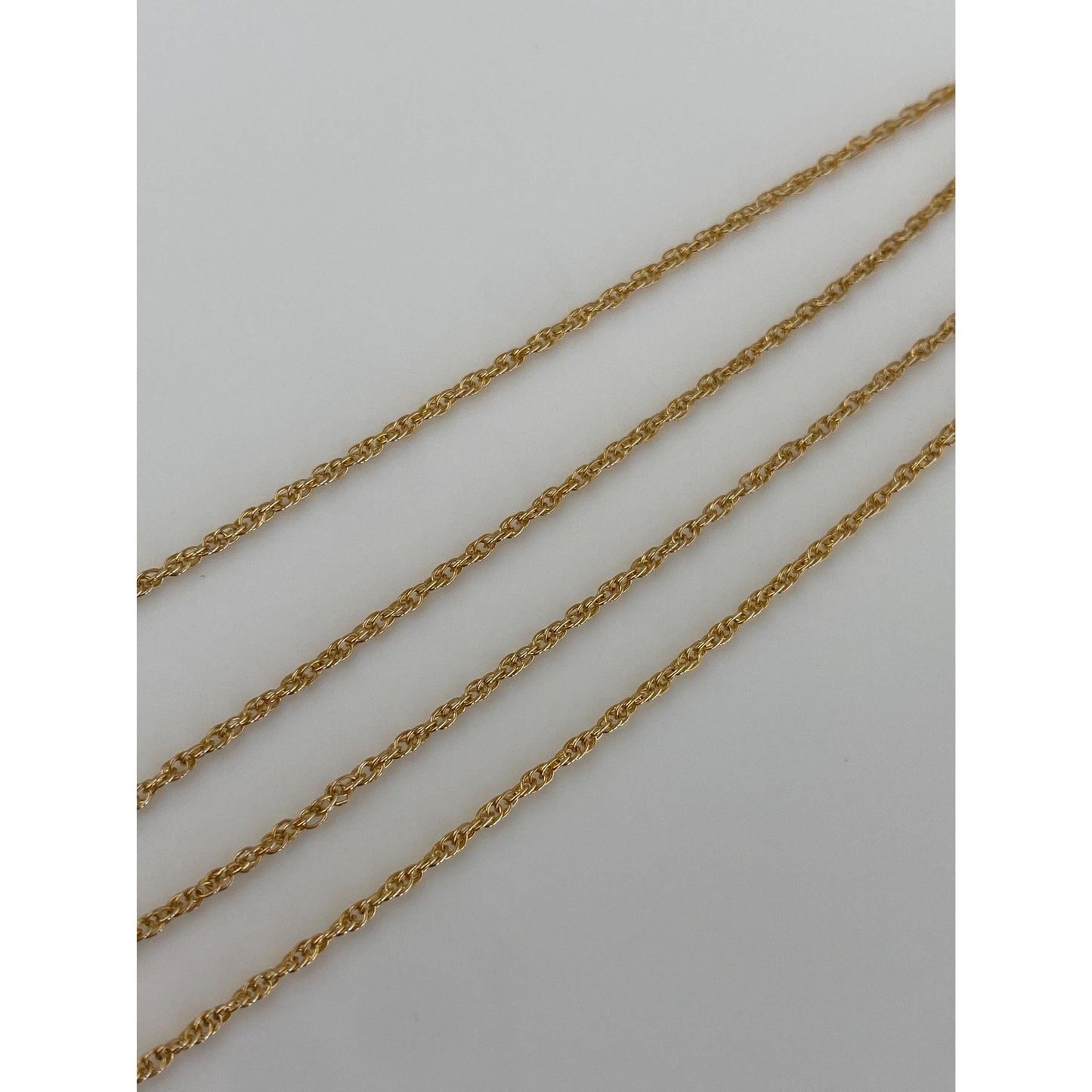 Vintage Solid 14k Yellow Gold Dainty Chain Necklace - 15 inches