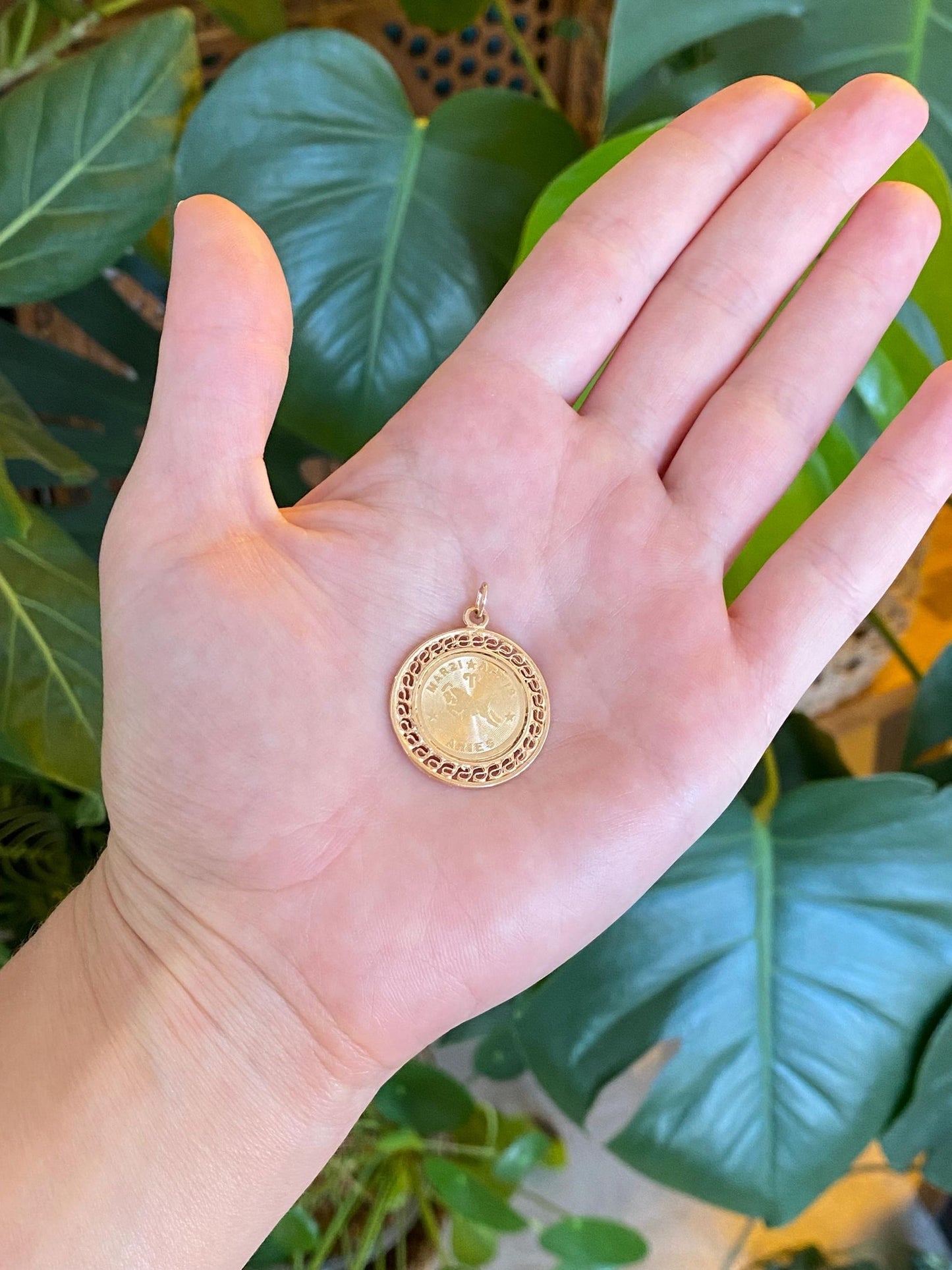 Vintage Solid 14k Yellow Gold Aries Charm