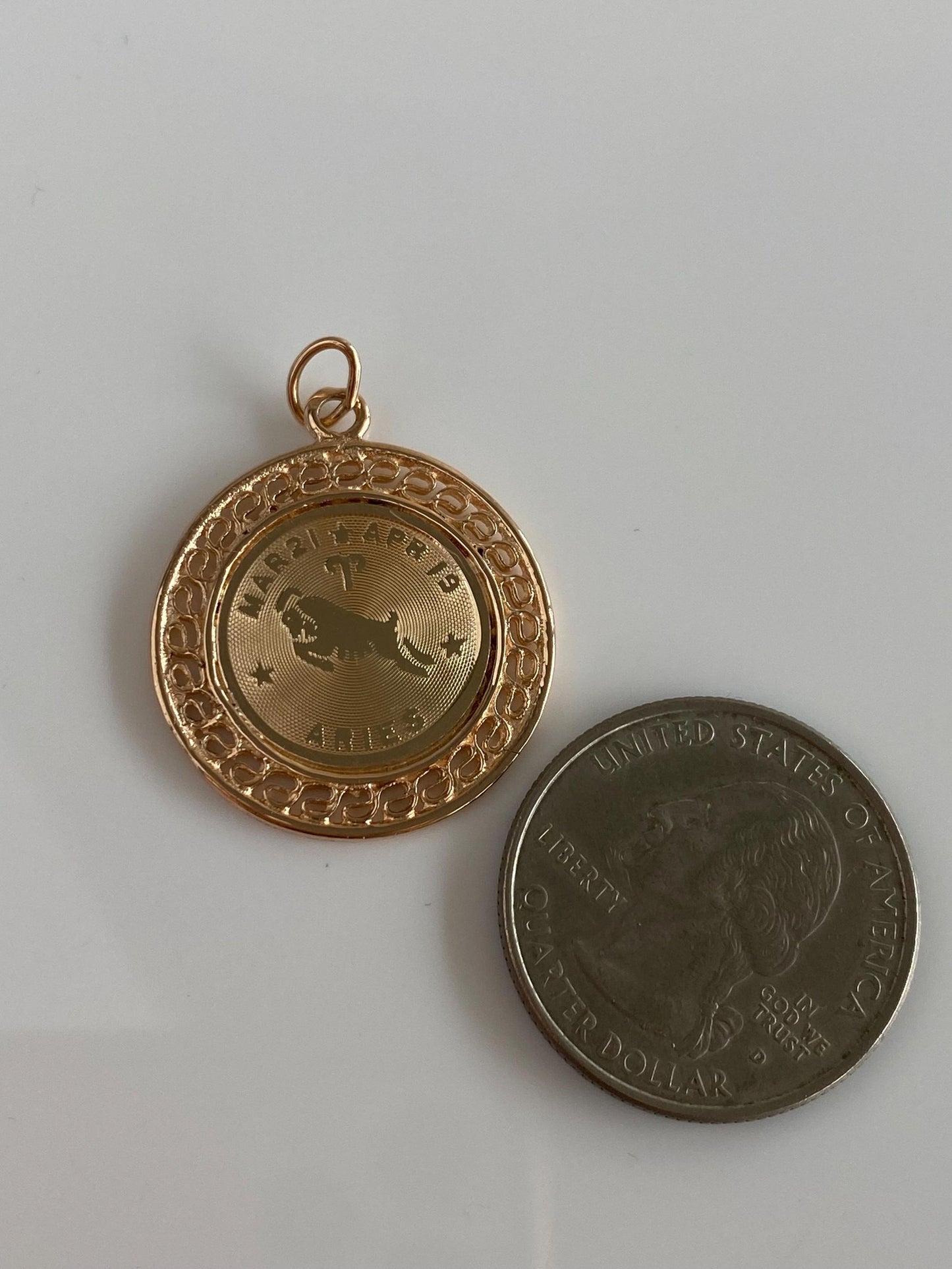 Vintage Solid 14k Yellow Gold Aries Charm