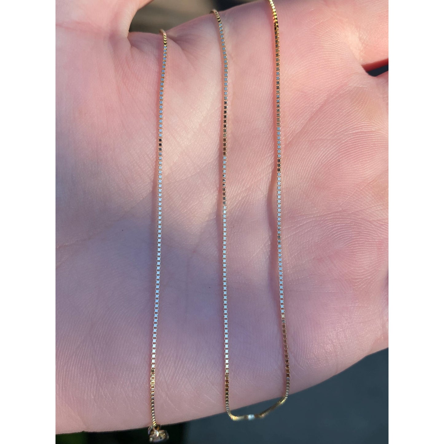 Vintage Solid 14k Yellow Gold Box Chain Necklace - 18 inches