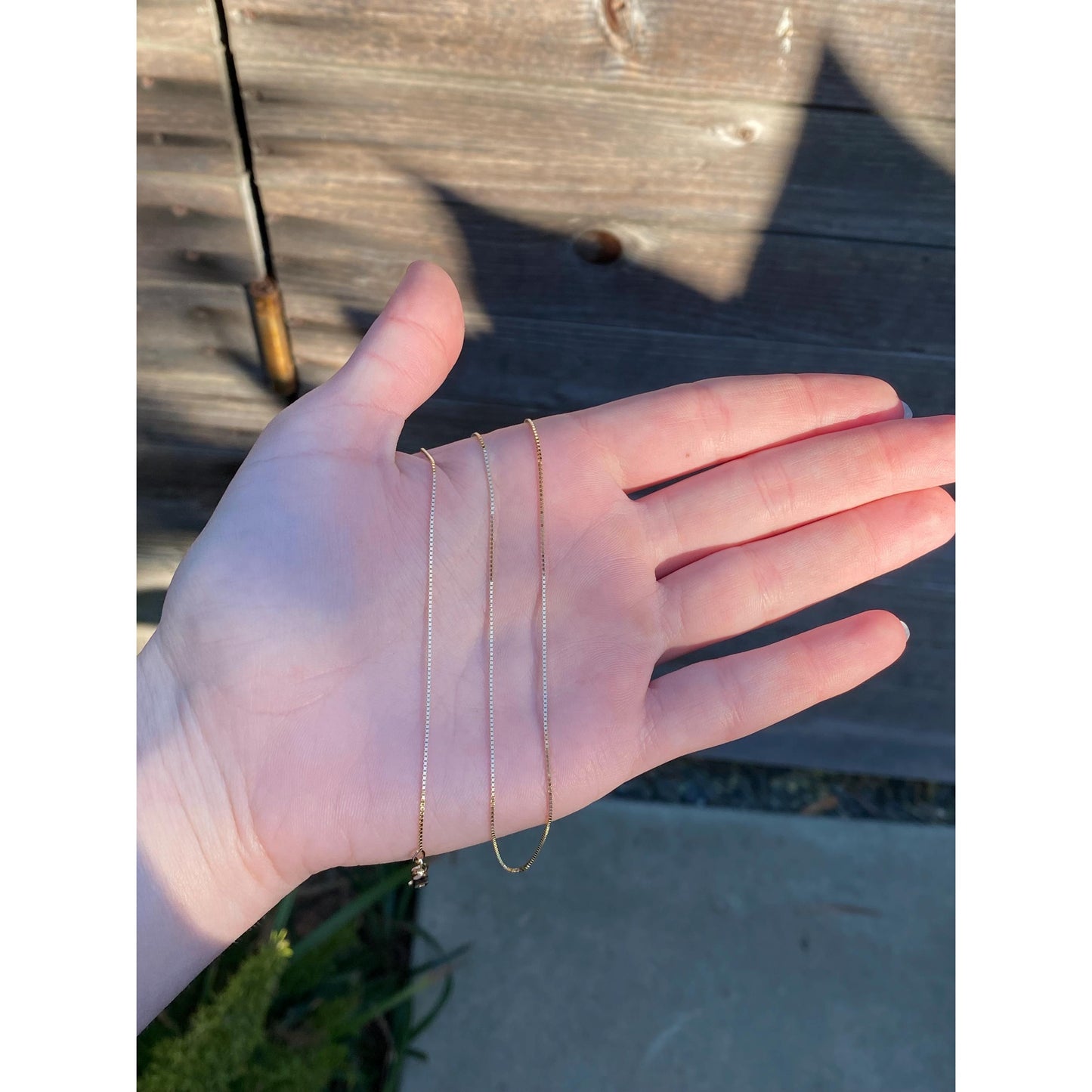 Vintage Solid 14k Yellow Gold Box Chain Necklace - 18 inches