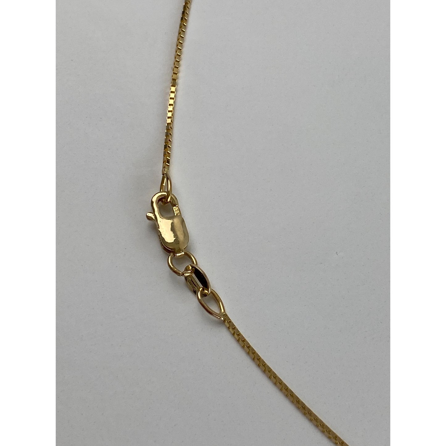 Vintage Solid 14k Yellow Gold Box Chain Necklace - 18 inches