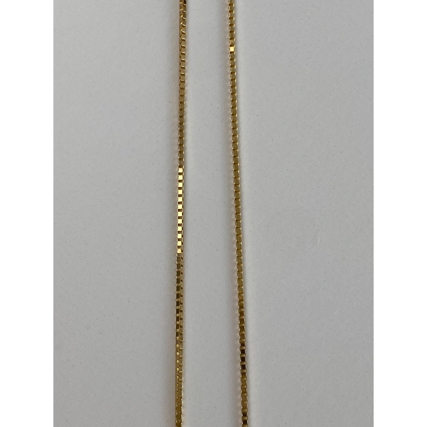 Vintage Solid 14k Yellow Gold Box Chain Necklace - 18 inches