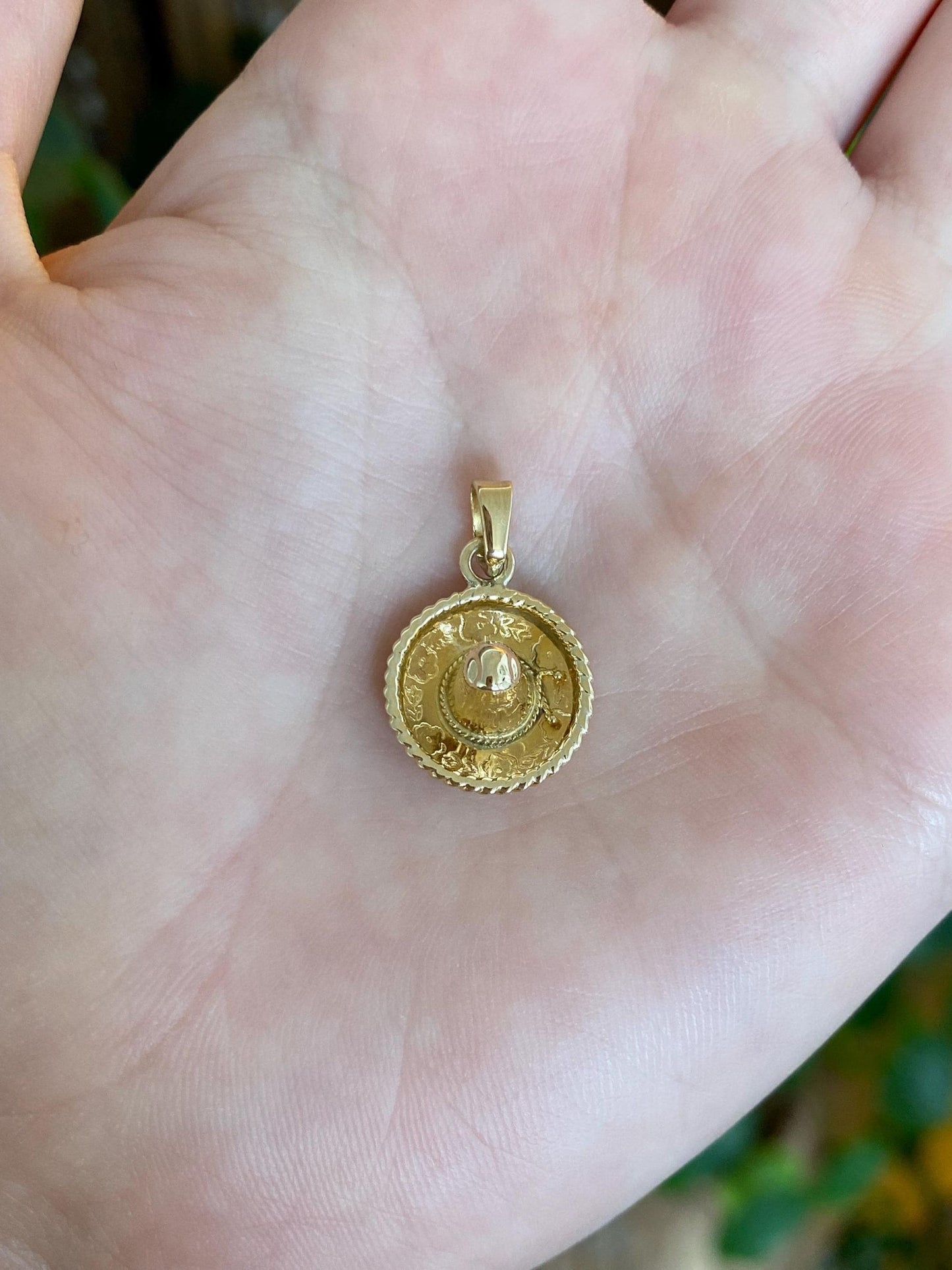 Vintage Solid 14k Yellow Gold Sombrero Hat Charm