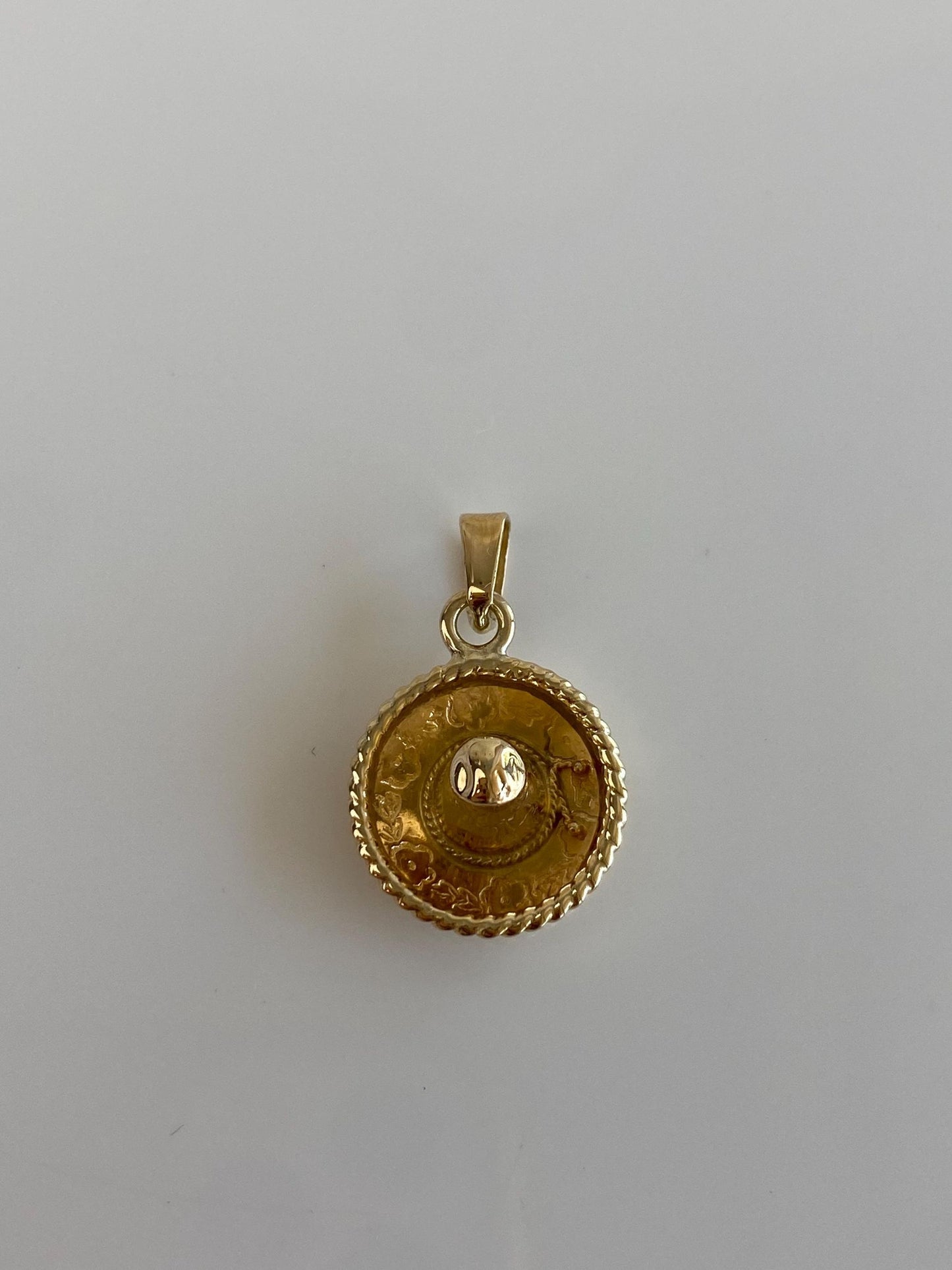 Vintage Solid 14k Yellow Gold Sombrero Hat Charm