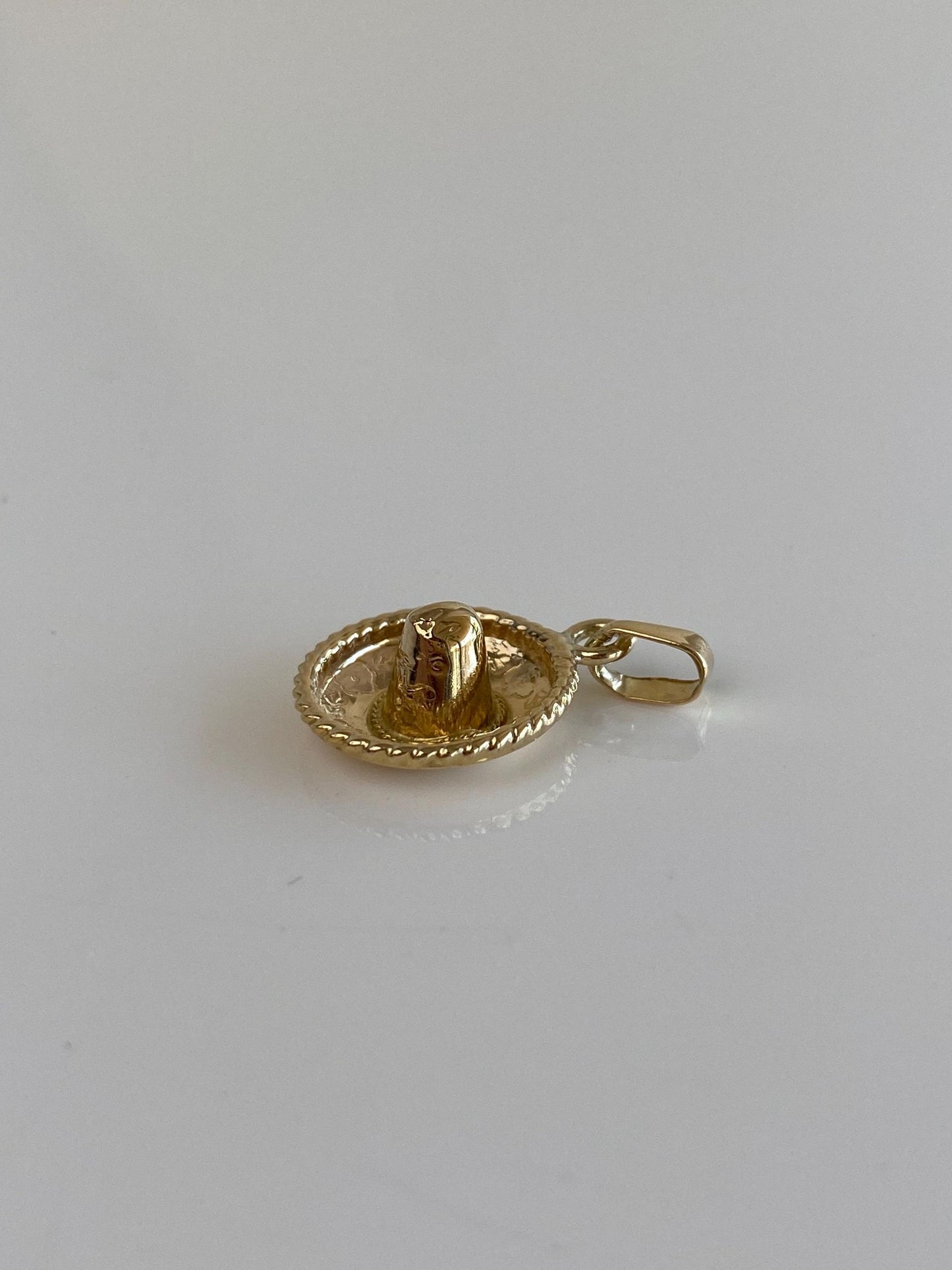 Vintage Solid 14k Yellow Gold Sombrero Hat Charm