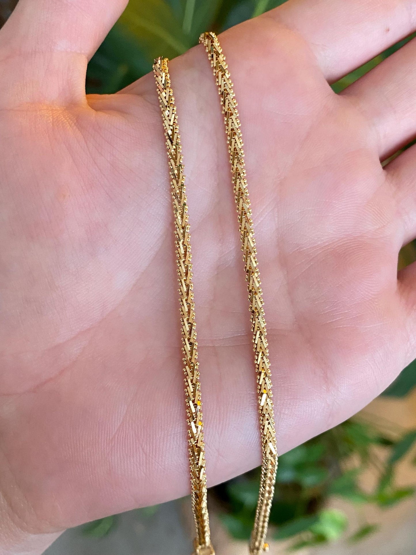 Vintage Solid 18k Yellow Gold Fancy Chain Necklace - 18.25 inches