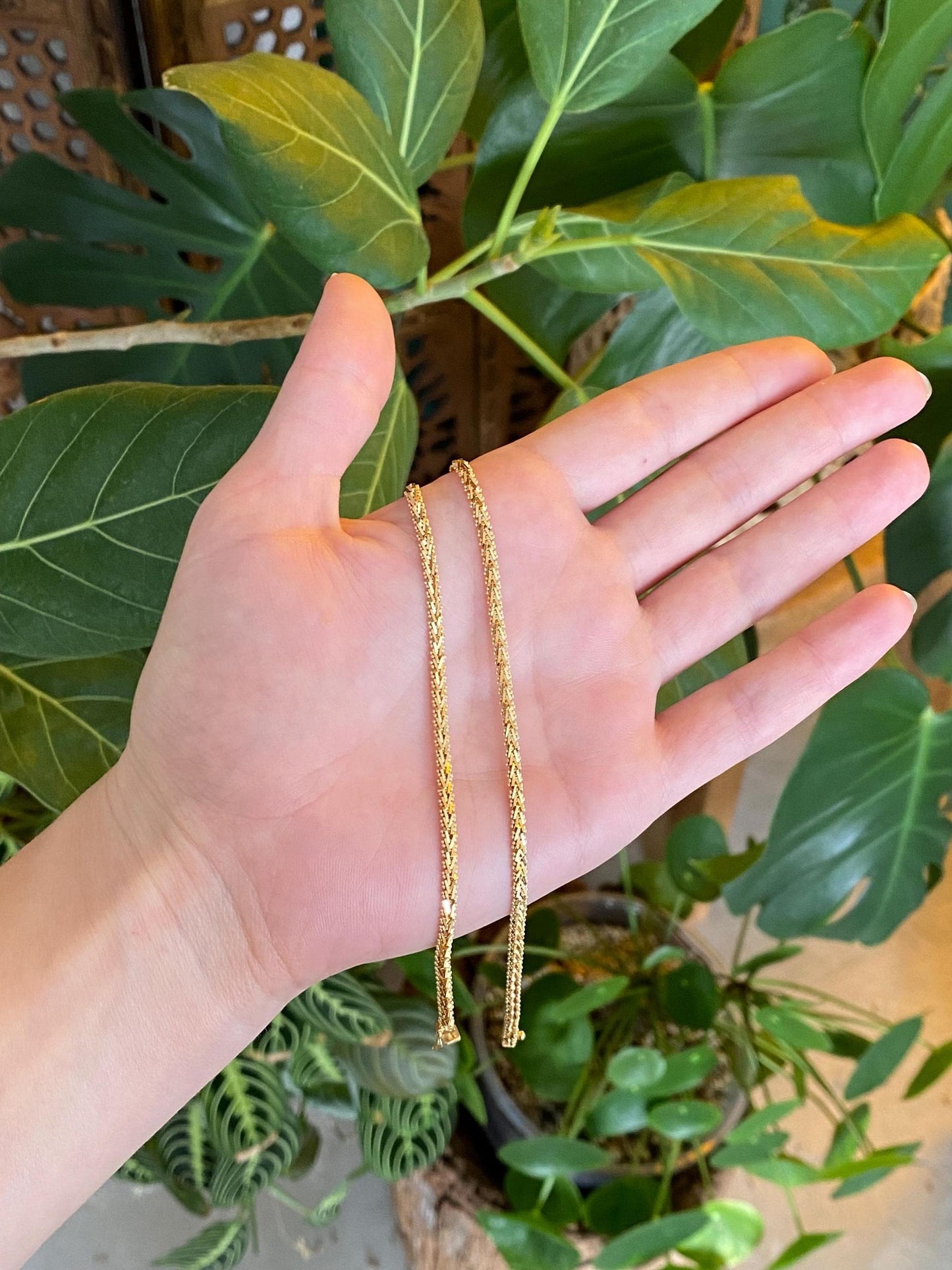 Vintage Solid 18k Yellow Gold Fancy Chain Necklace - 18.25 inches