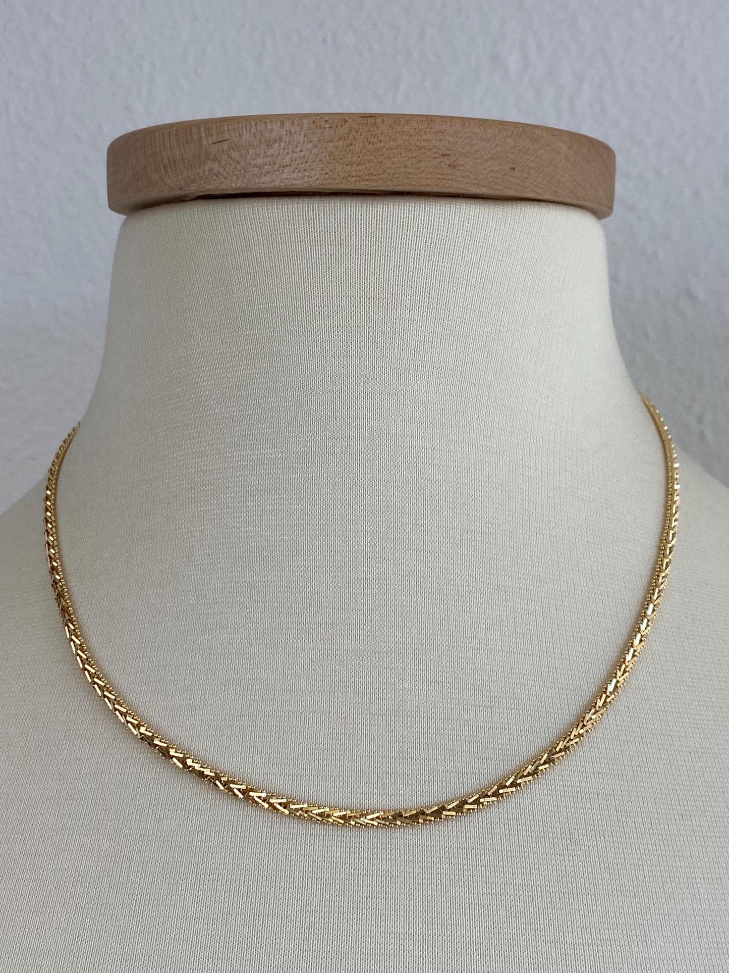 Vintage Solid 18k Yellow Gold Fancy Chain Necklace - 18.25 inches