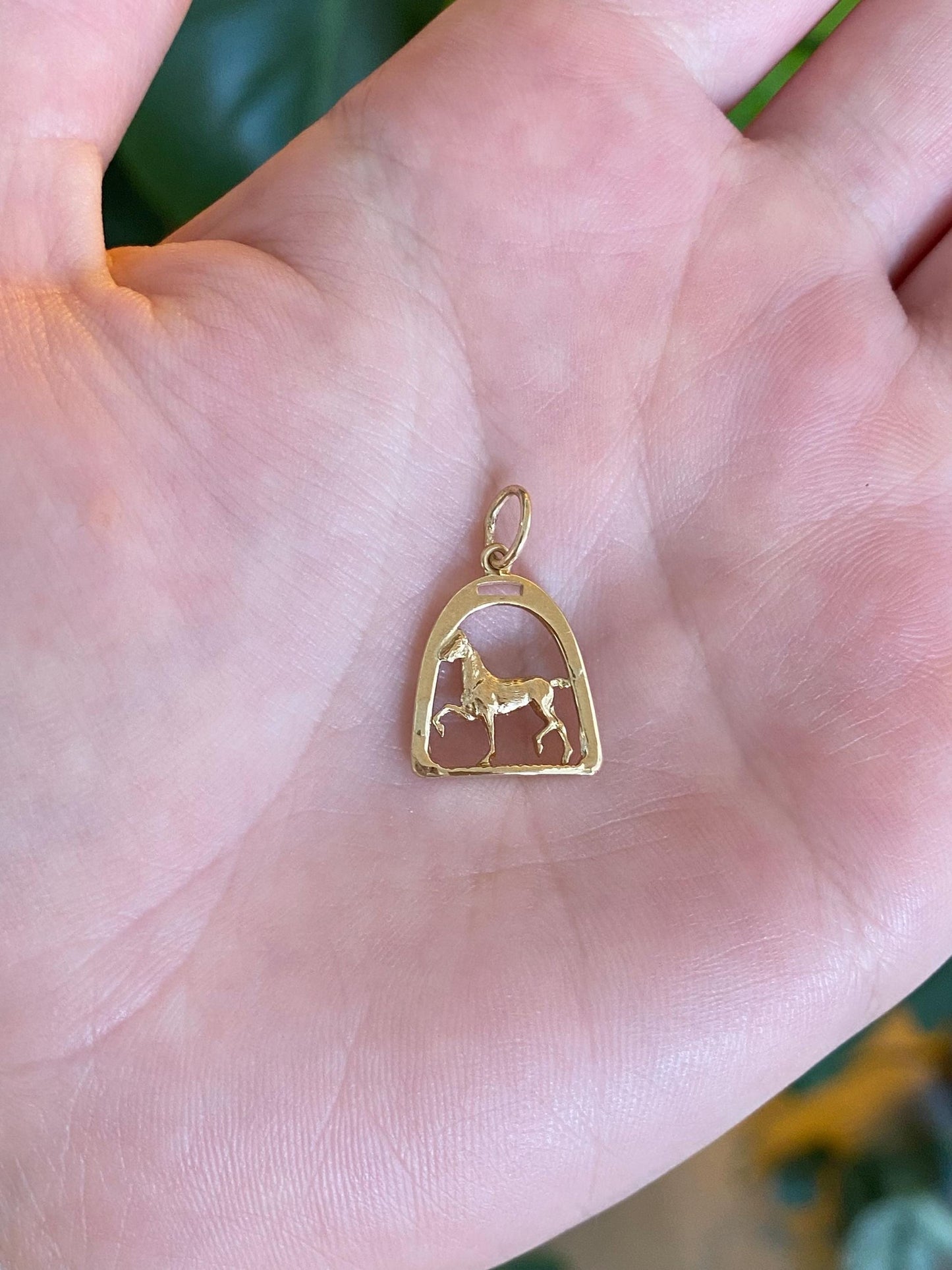 Vintage Solid 10k Yellow Gold Horse Equestrian Charm