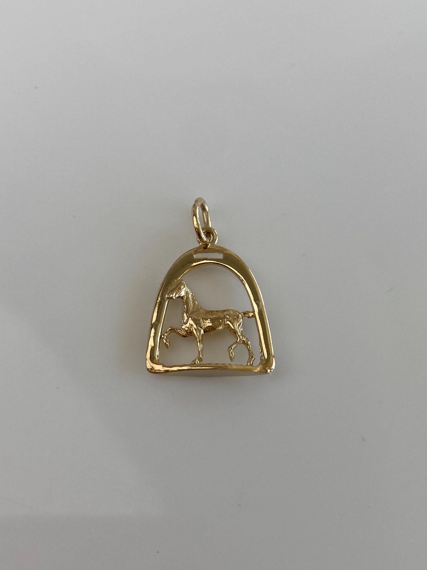 Vintage Solid 10k Yellow Gold Horse Equestrian Charm