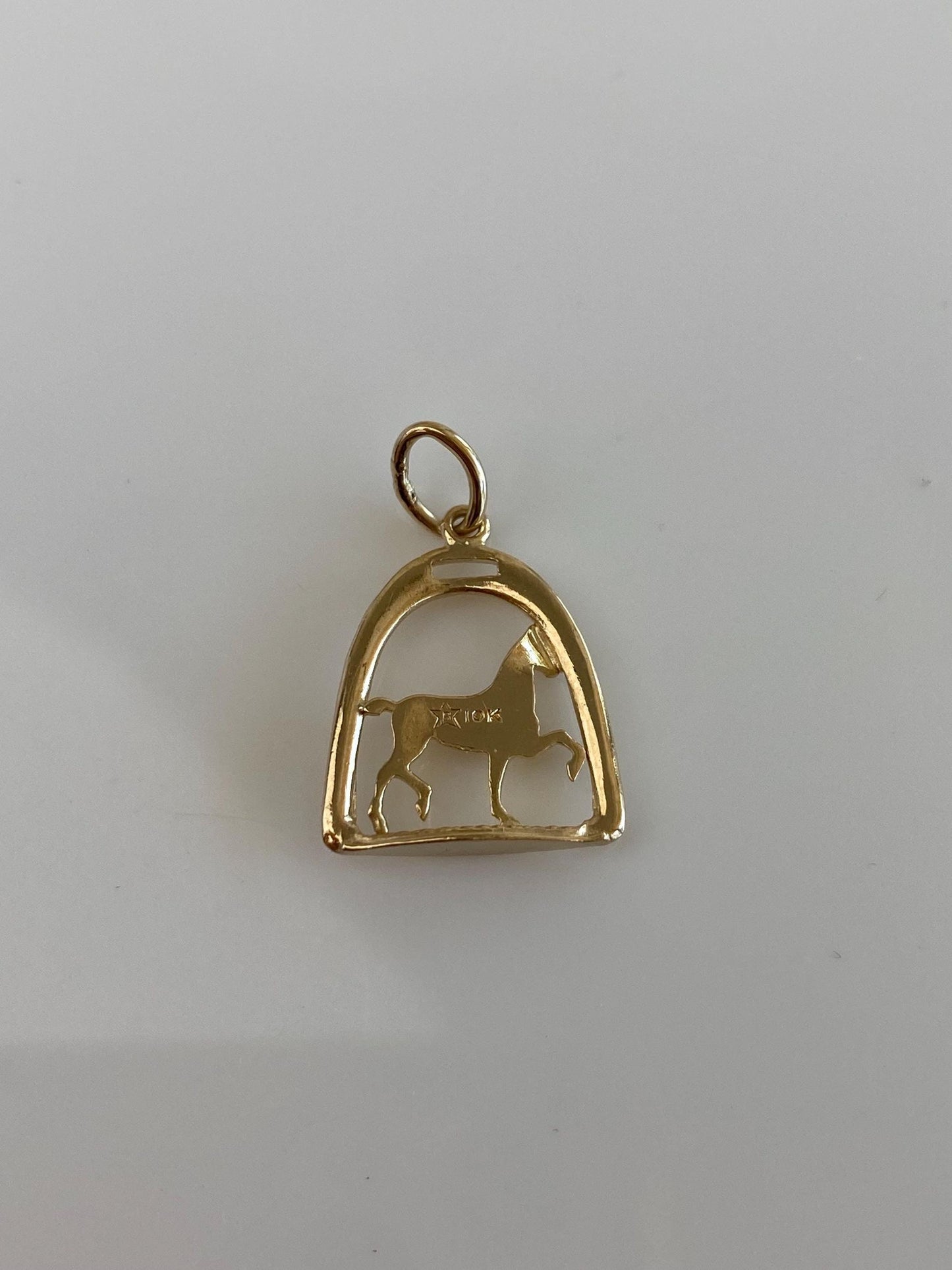 Vintage Solid 10k Yellow Gold Horse Equestrian Charm