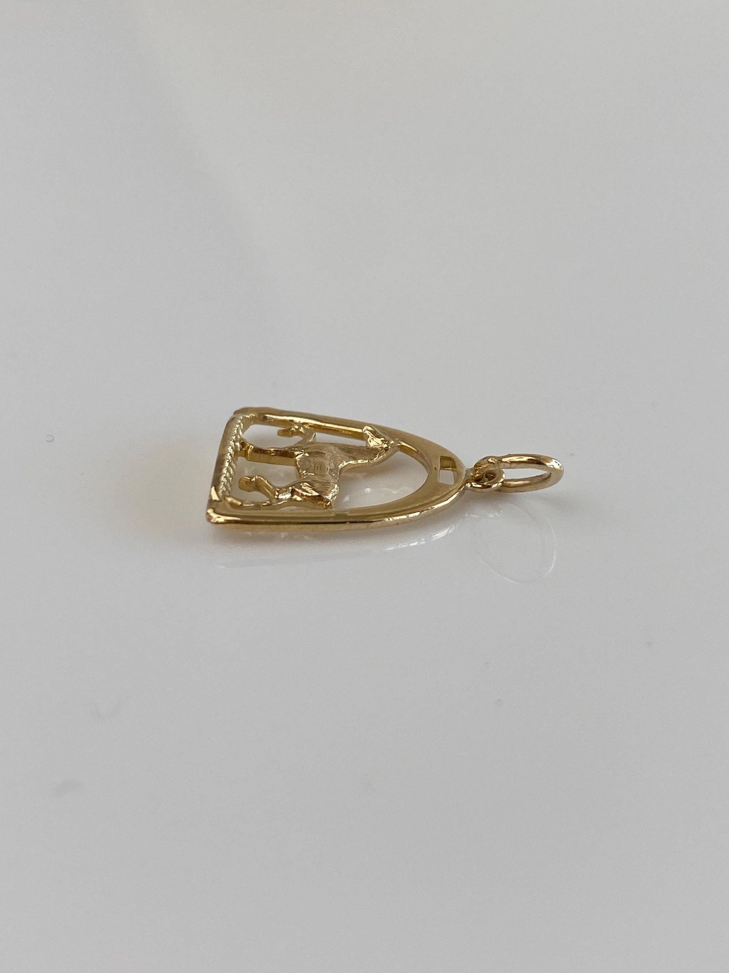 Vintage Solid 10k Yellow Gold Horse Equestrian Charm