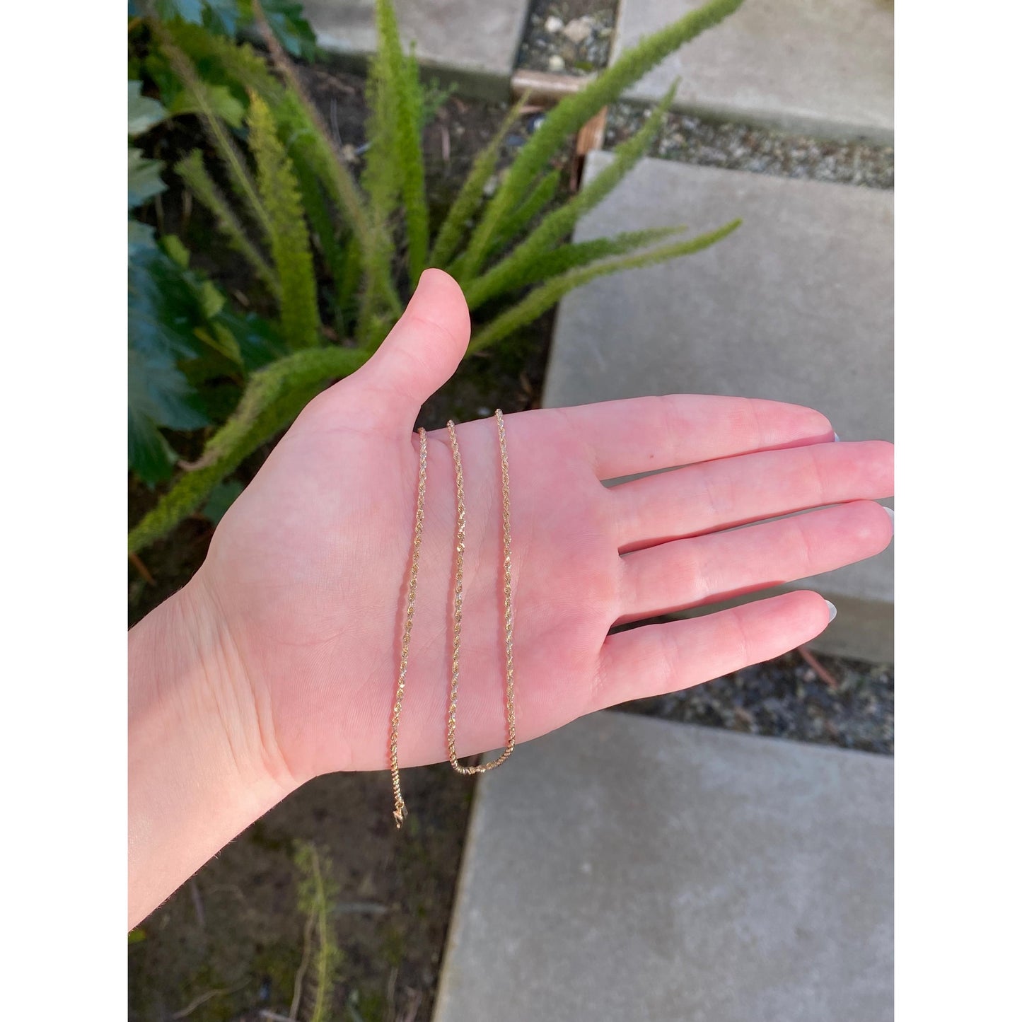 Vintage Solid 14k Yellow Gold Rope Chain Necklace - 24.25 inches