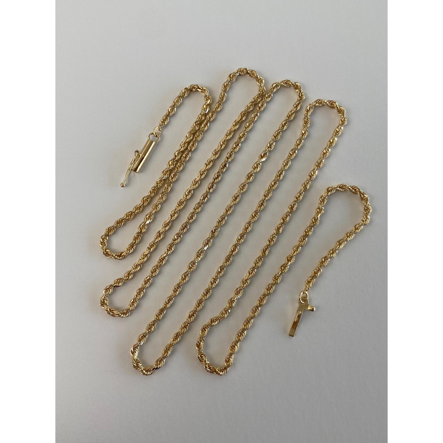 Vintage Solid 14k Yellow Gold Rope Chain Necklace - 24.25 inches