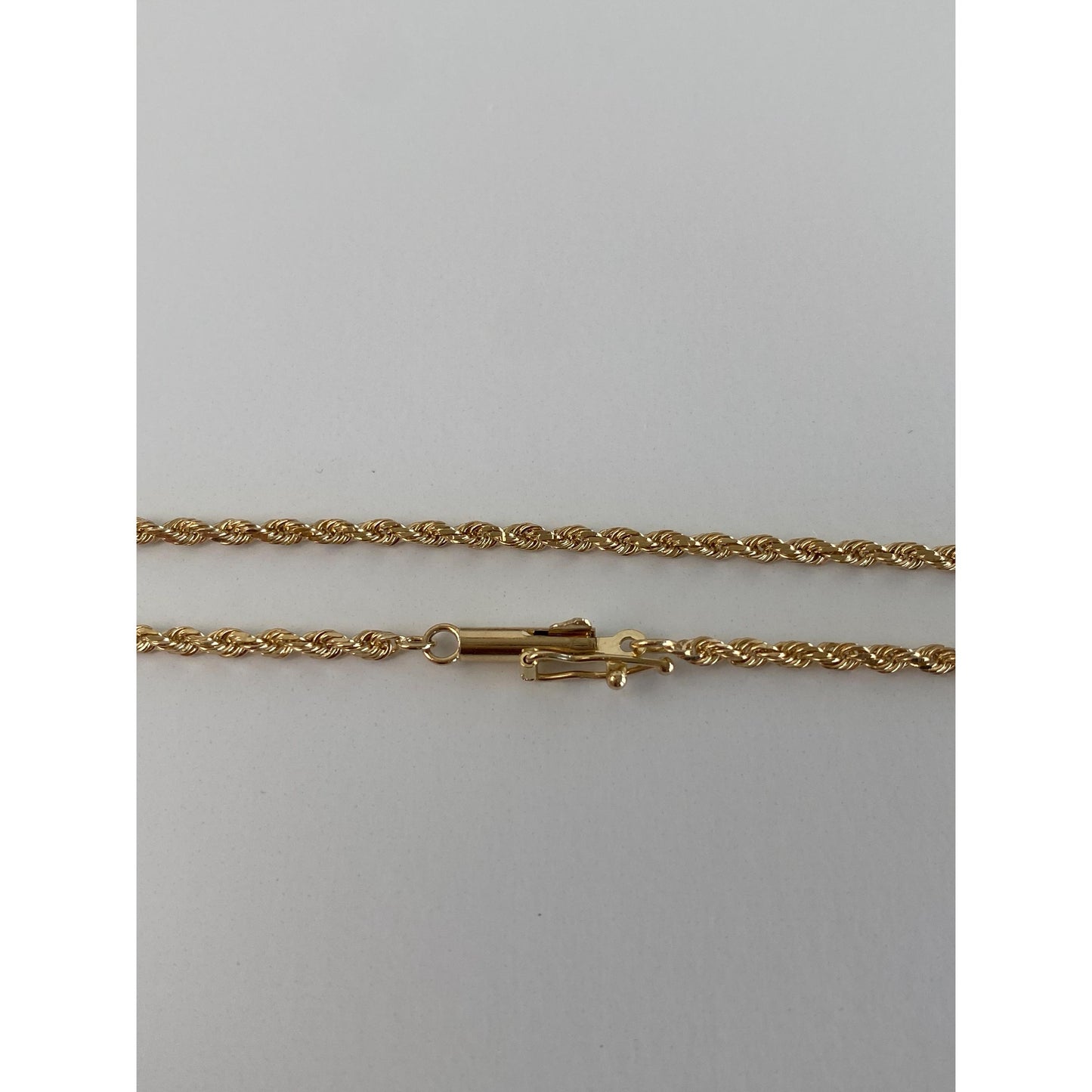 Vintage Solid 14k Yellow Gold Rope Chain Necklace - 24.25 inches