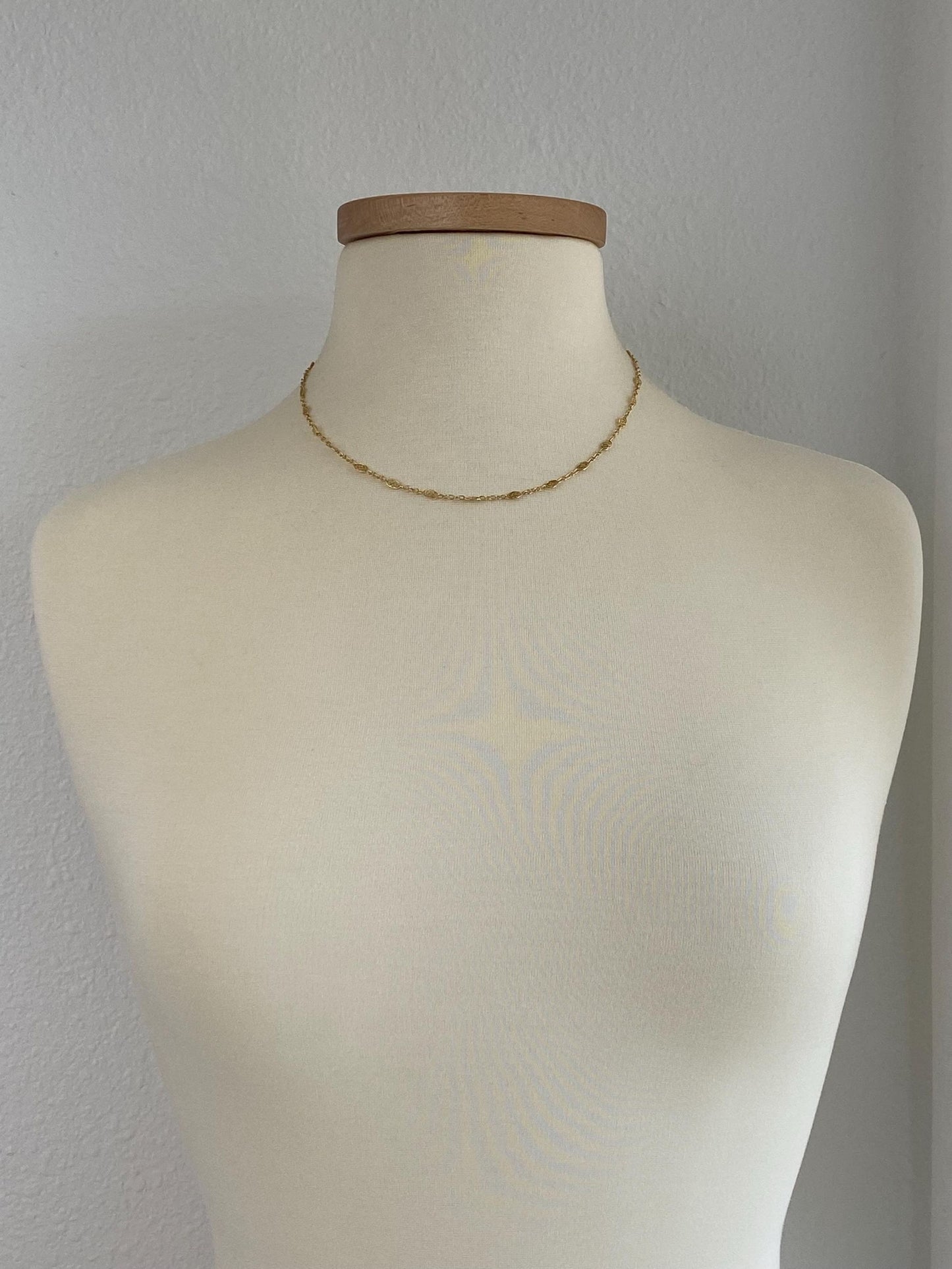 Vintage Solid 18k Yellow Gold Fancy Chain Necklace - 18.25 inches
