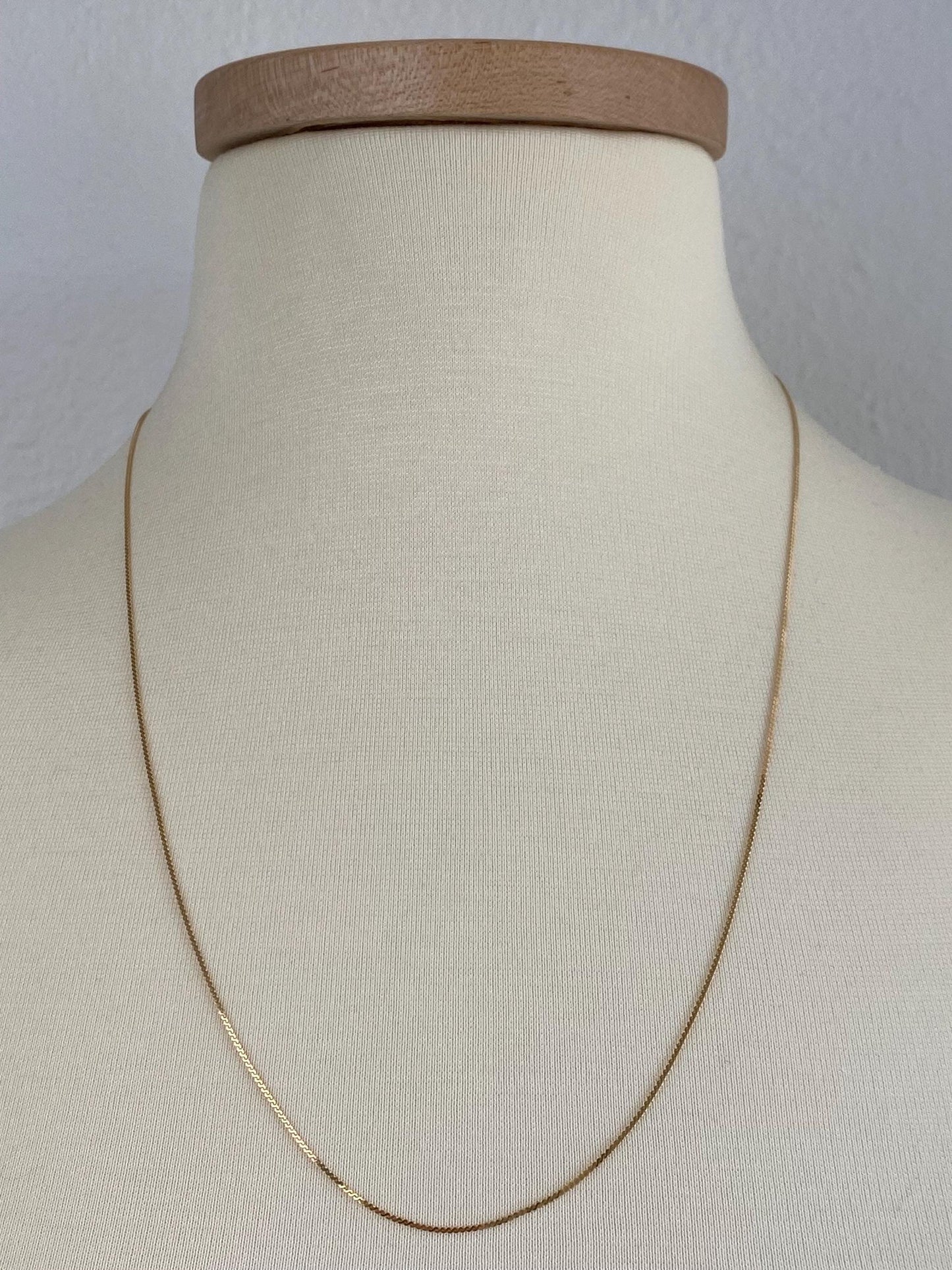 Vintage Solid 14k Yellow Gold Long Serpentine Chain Necklace - 24 inches