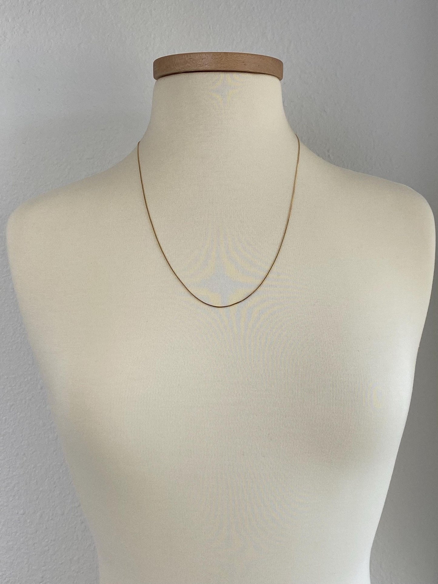 Vintage Solid 14k Yellow Gold Long Serpentine Chain Necklace - 24 inches