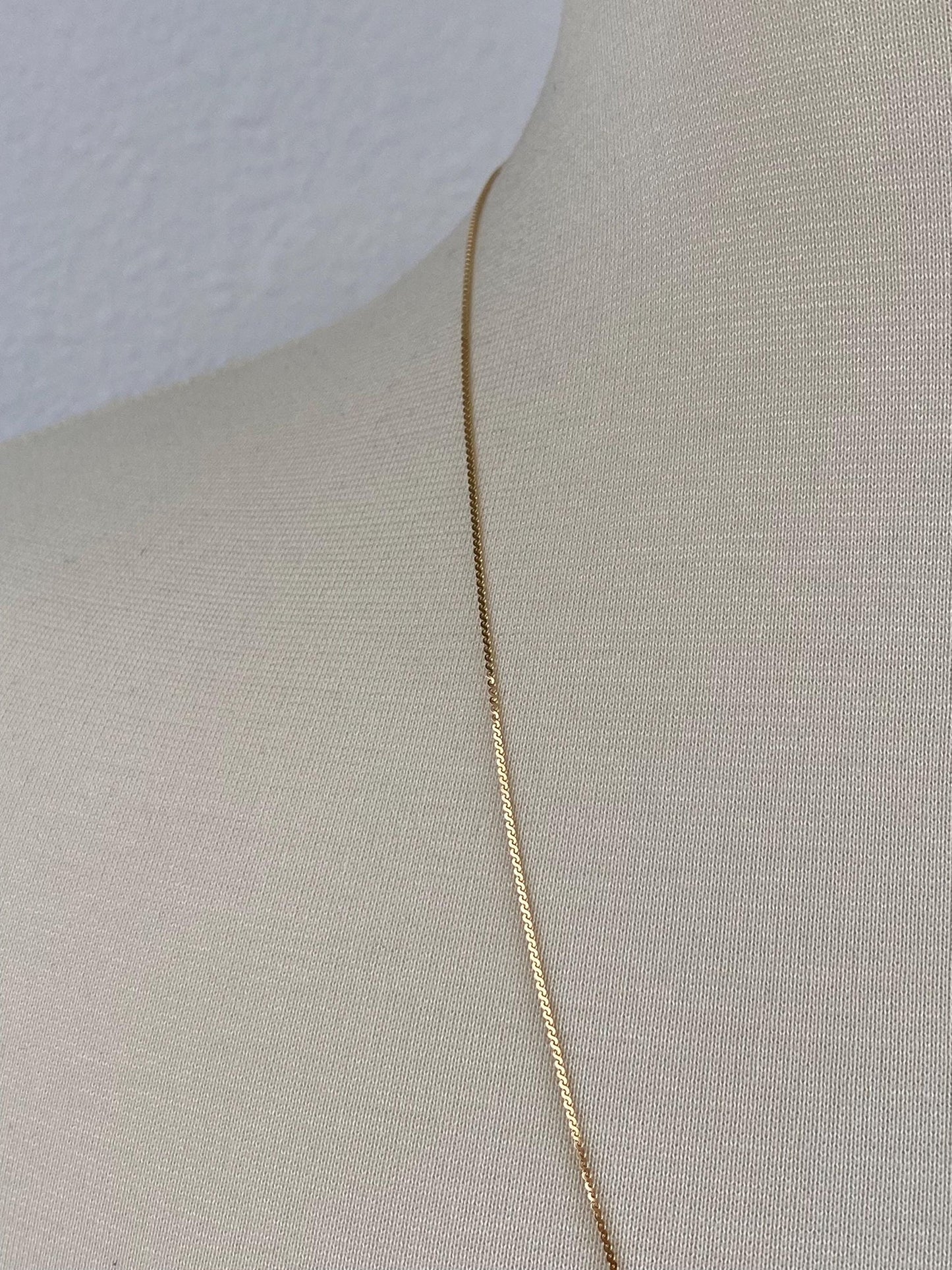 Vintage Solid 14k Yellow Gold Long Serpentine Chain Necklace - 24 inches