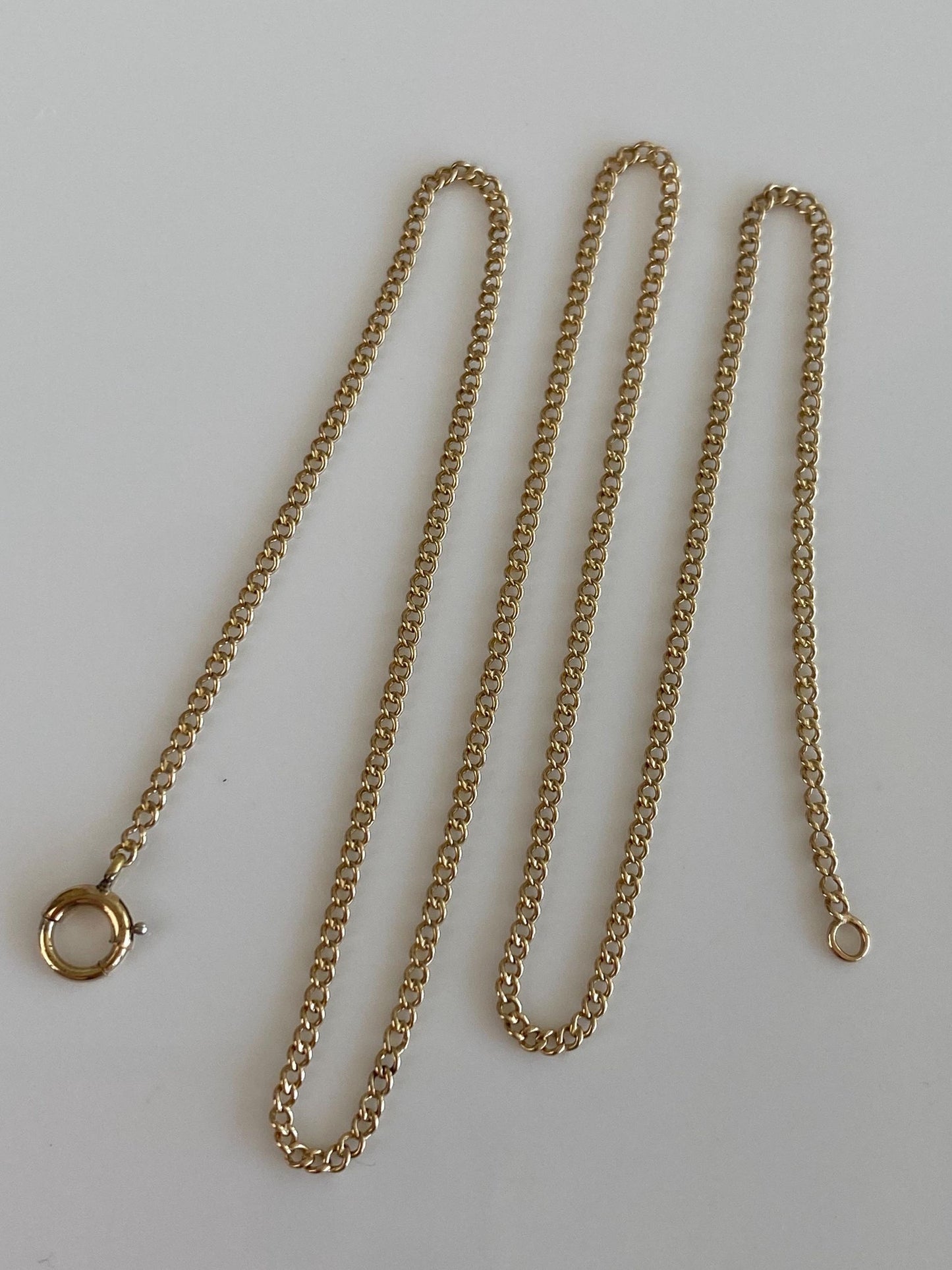 Vintage Solid 10k Yellow Gold Curb Chain Necklace - 15.25 inches