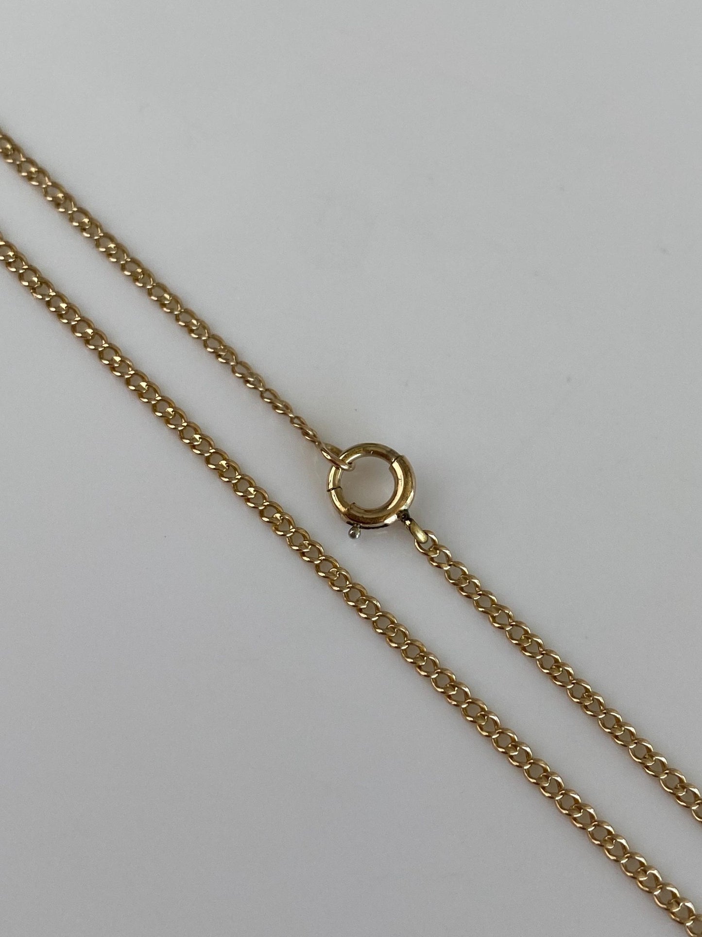Vintage Solid 10k Yellow Gold Curb Chain Necklace - 15.25 inches