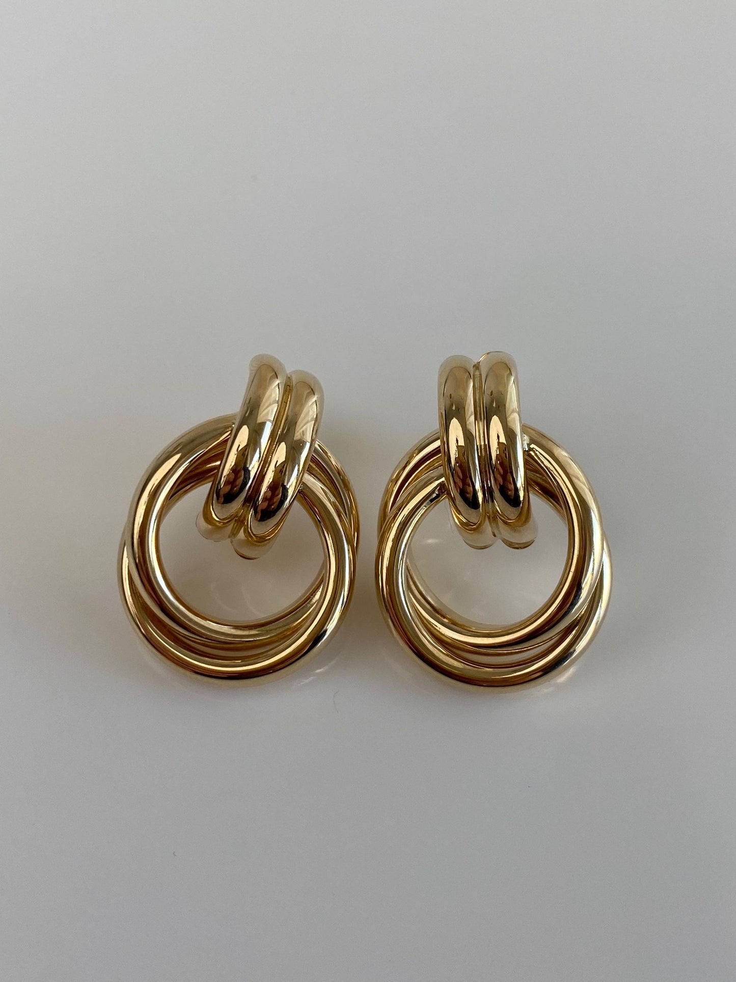 Vintage 14k Yellow Gold Layered Stud Earrings