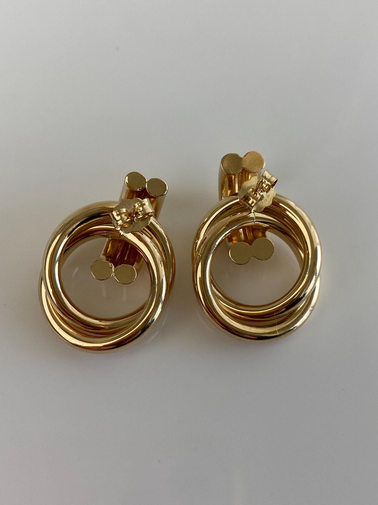 Vintage 14k Yellow Gold Layered Stud Earrings
