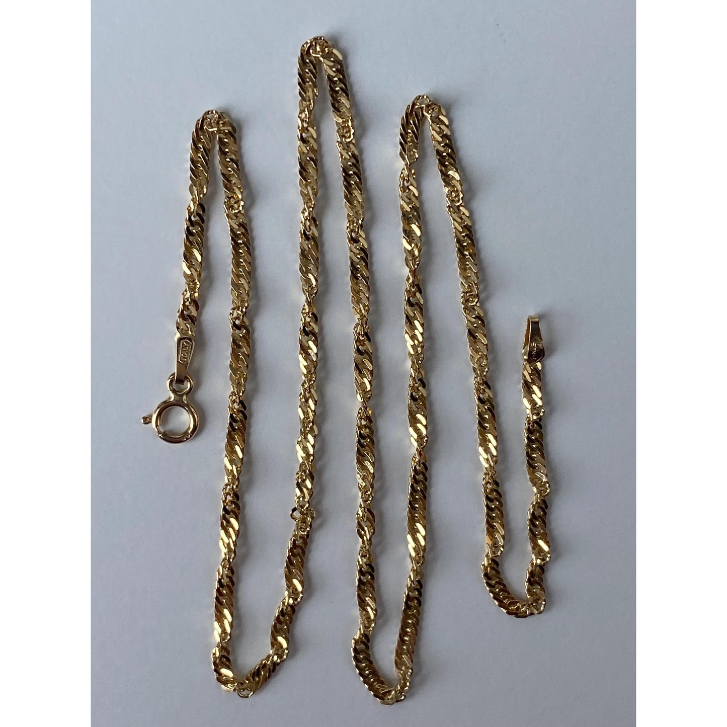Vintage Solid 14k Yellow Gold Twist Chain Necklace - 16 inches