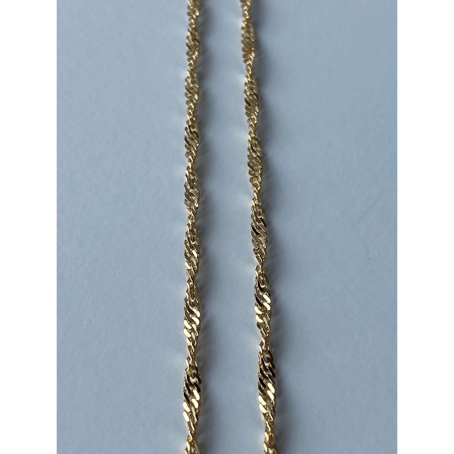 Vintage Solid 14k Yellow Gold Twist Chain Necklace - 16 inches