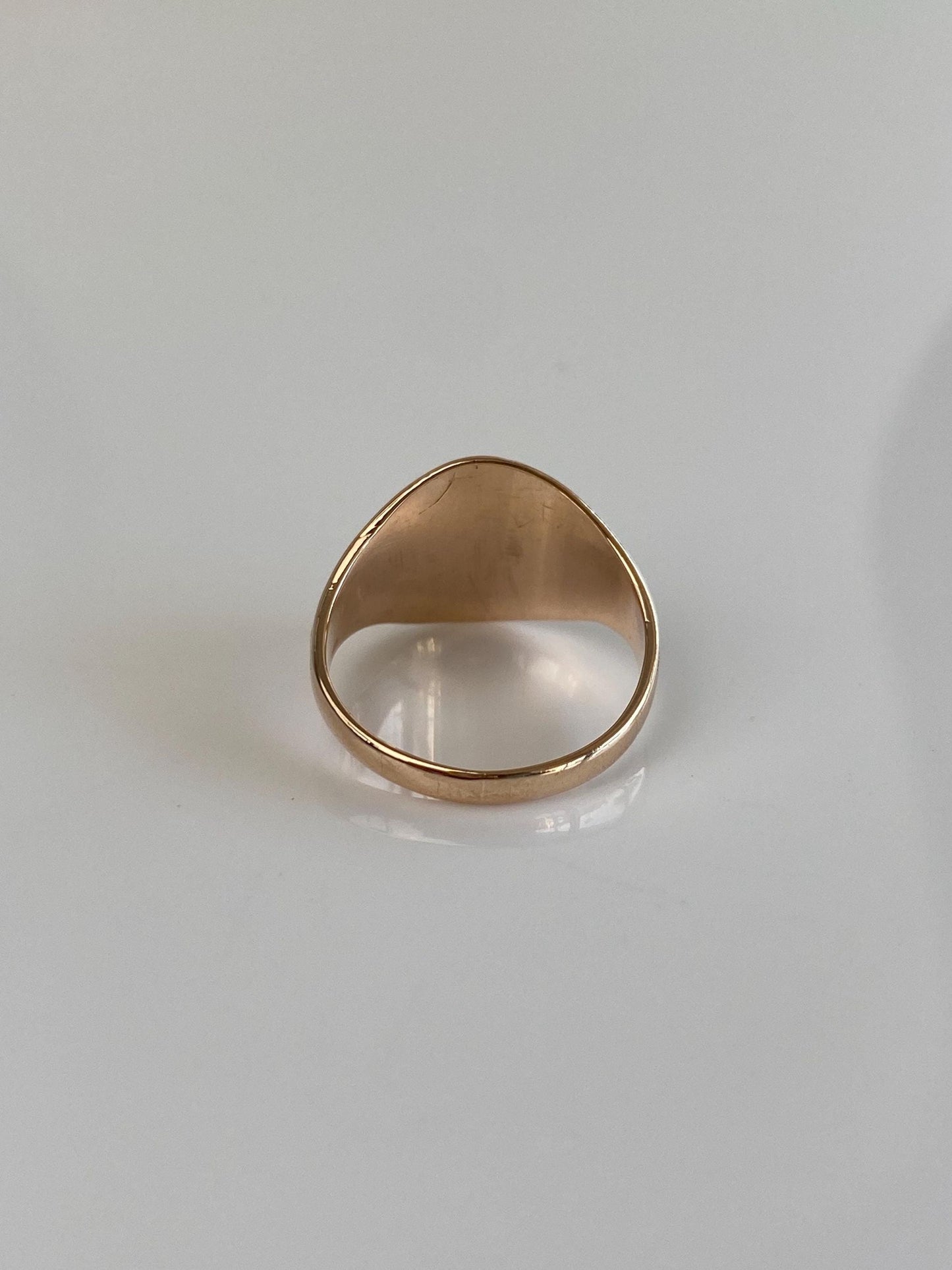 Vintage Solid 10k Rosey Gold Monogram Signet Ring - Size 7.5