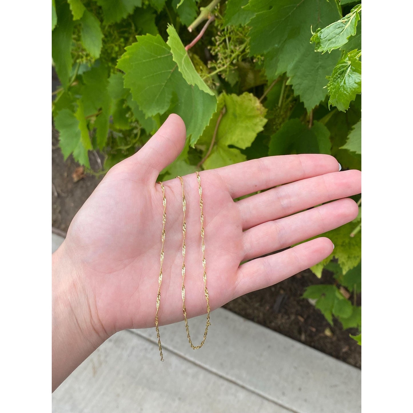 Vintage Solid 14k Yellow Gold Twist Chain Necklace - 24 inches