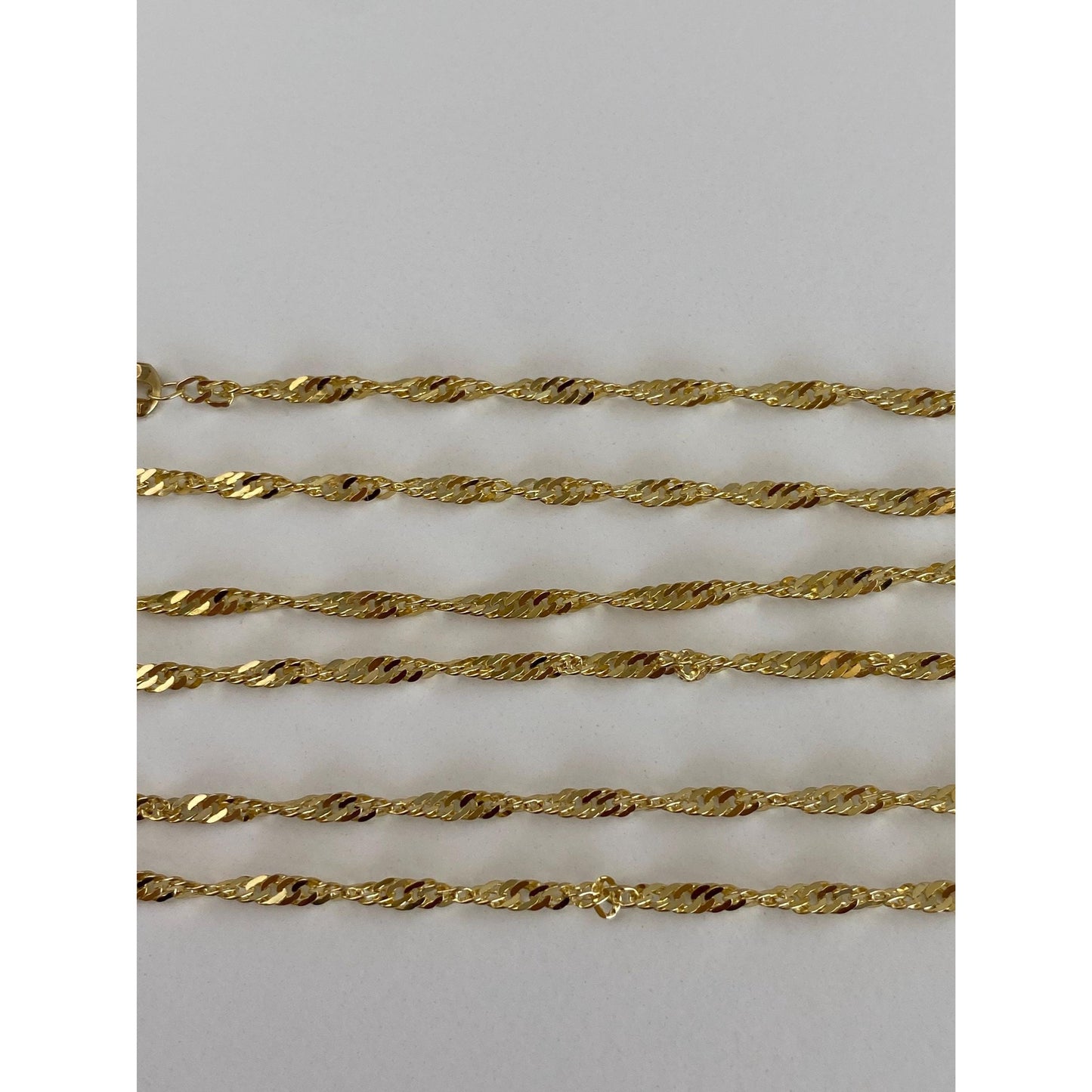 Vintage Solid 14k Yellow Gold Twist Chain Necklace - 24 inches
