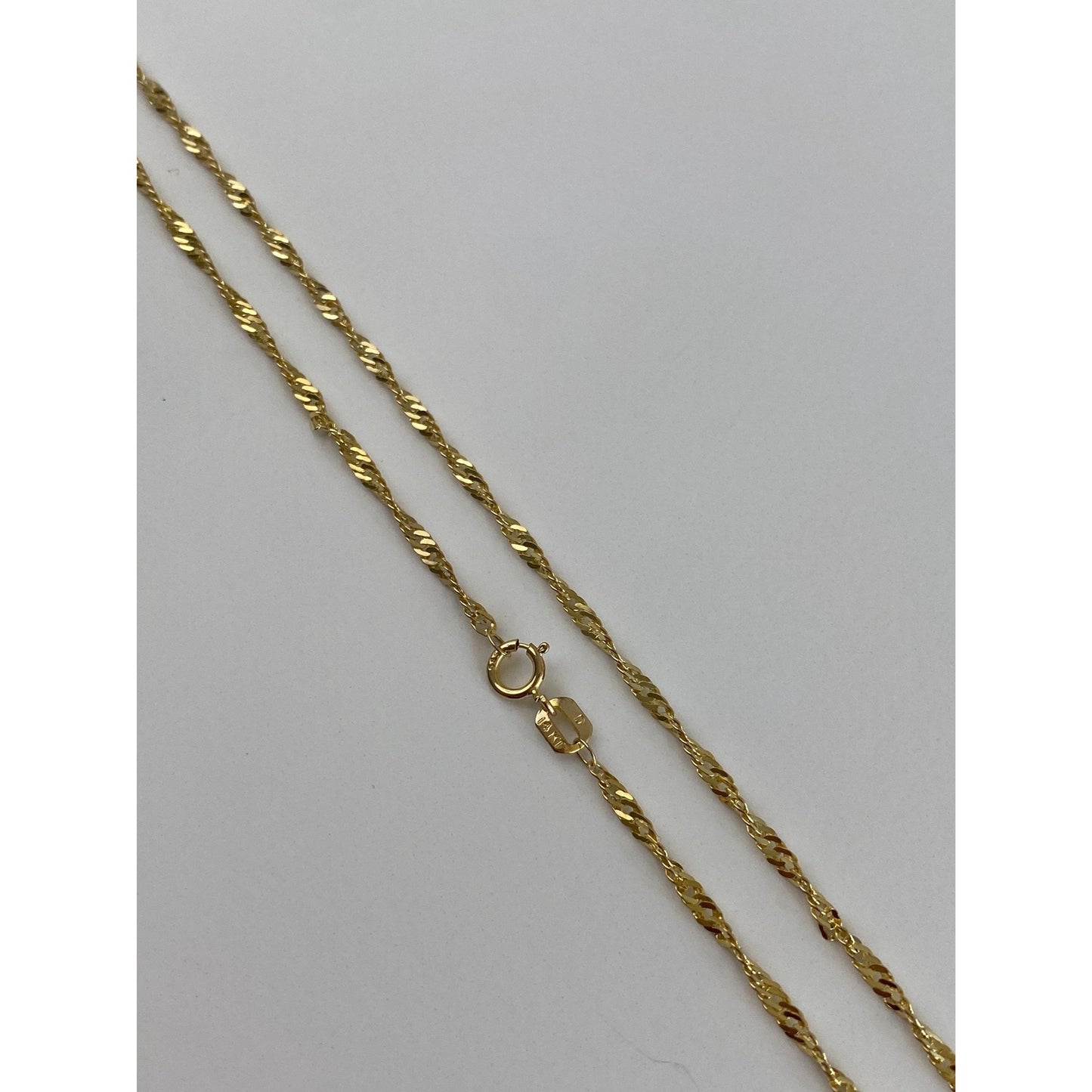 Vintage Solid 14k Yellow Gold Twist Chain Necklace - 24 inches