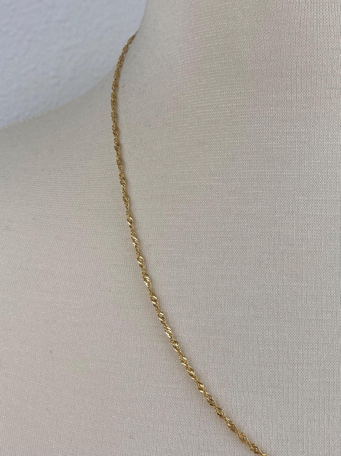 Vintage Solid 14k Yellow Gold Twist Chain Necklace - 21.75 inches