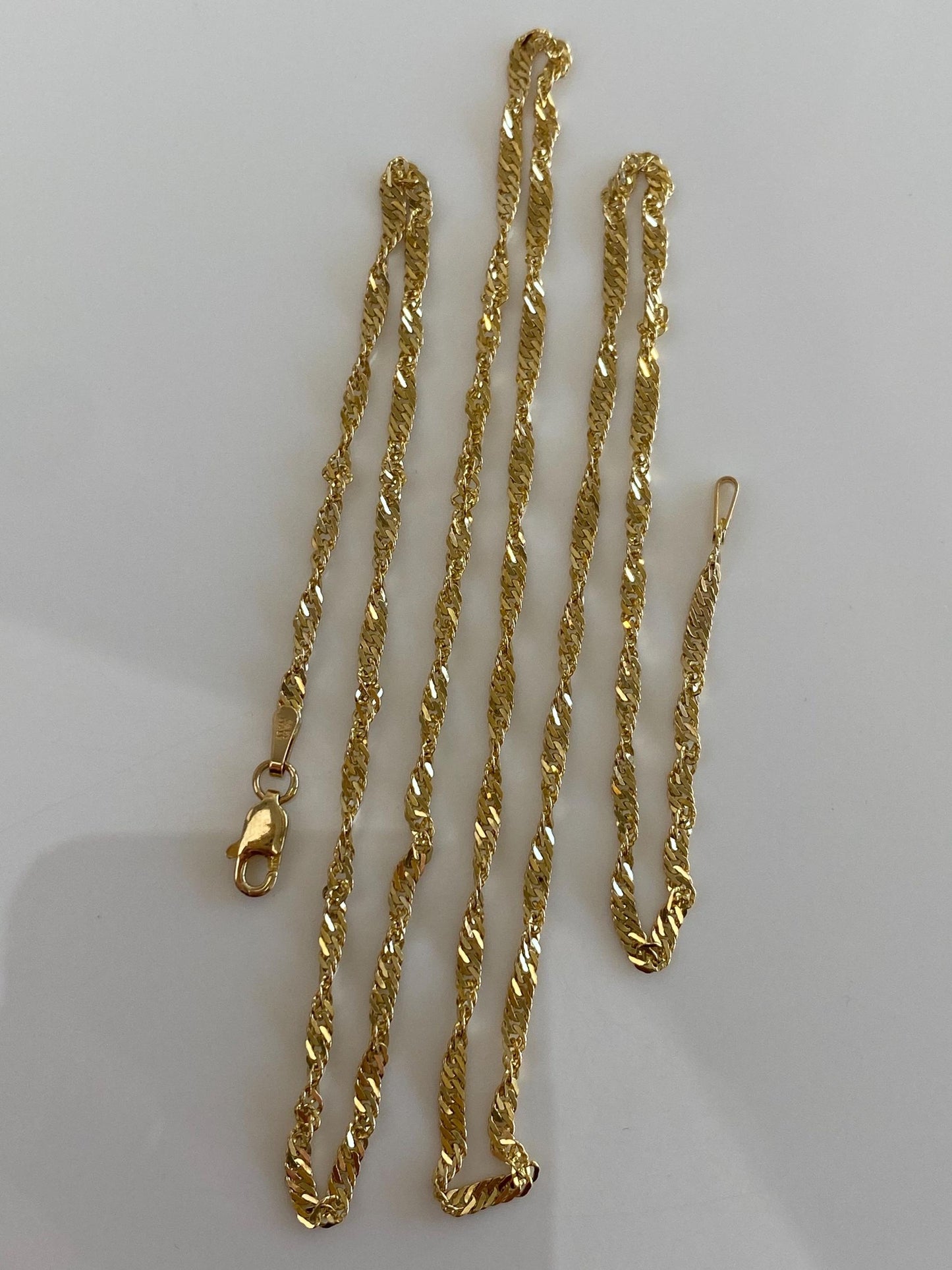 Vintage Solid 14k Yellow Gold Twist Chain Necklace - 21.75 inches