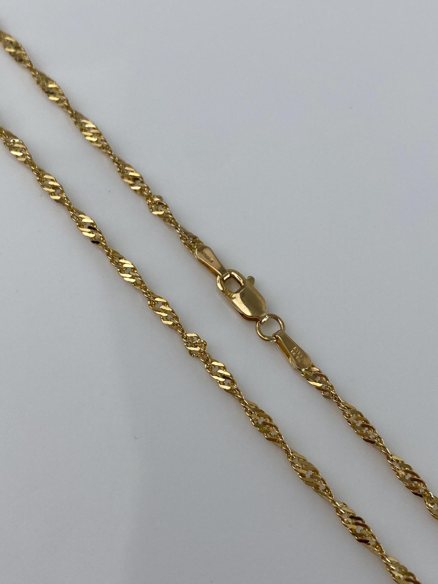 Vintage Solid 14k Yellow Gold Twist Chain Necklace - 21.75 inches