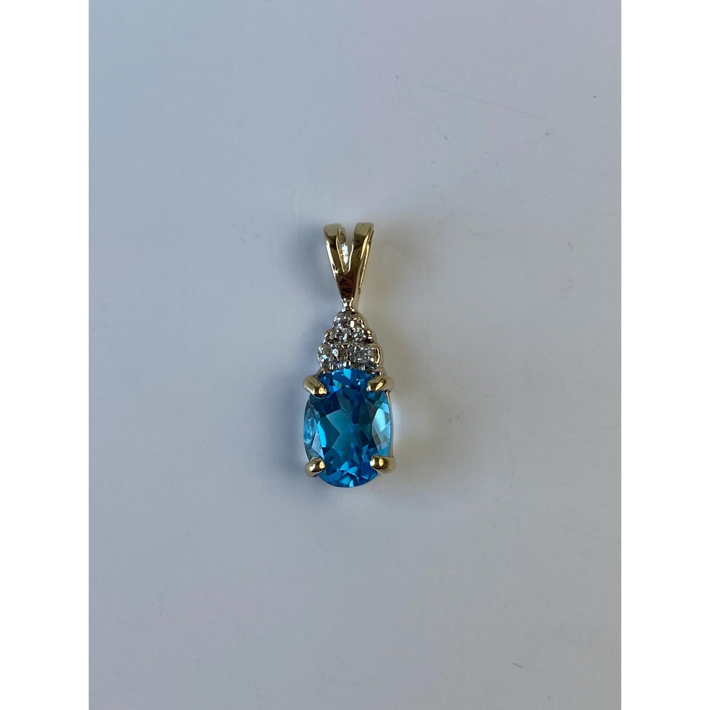 Vintage Solid 10k Yellow Gold Topaz Diamond Charm