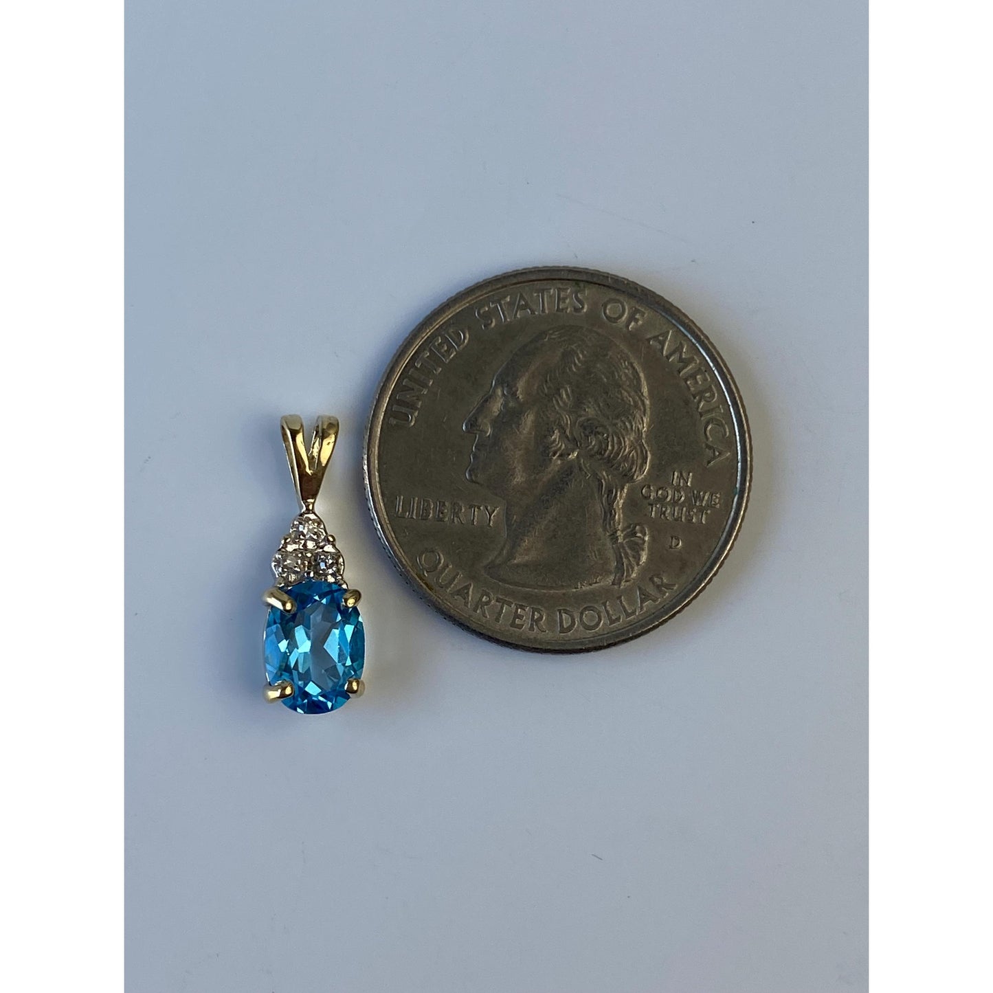 Vintage Solid 10k Yellow Gold Topaz Diamond Charm